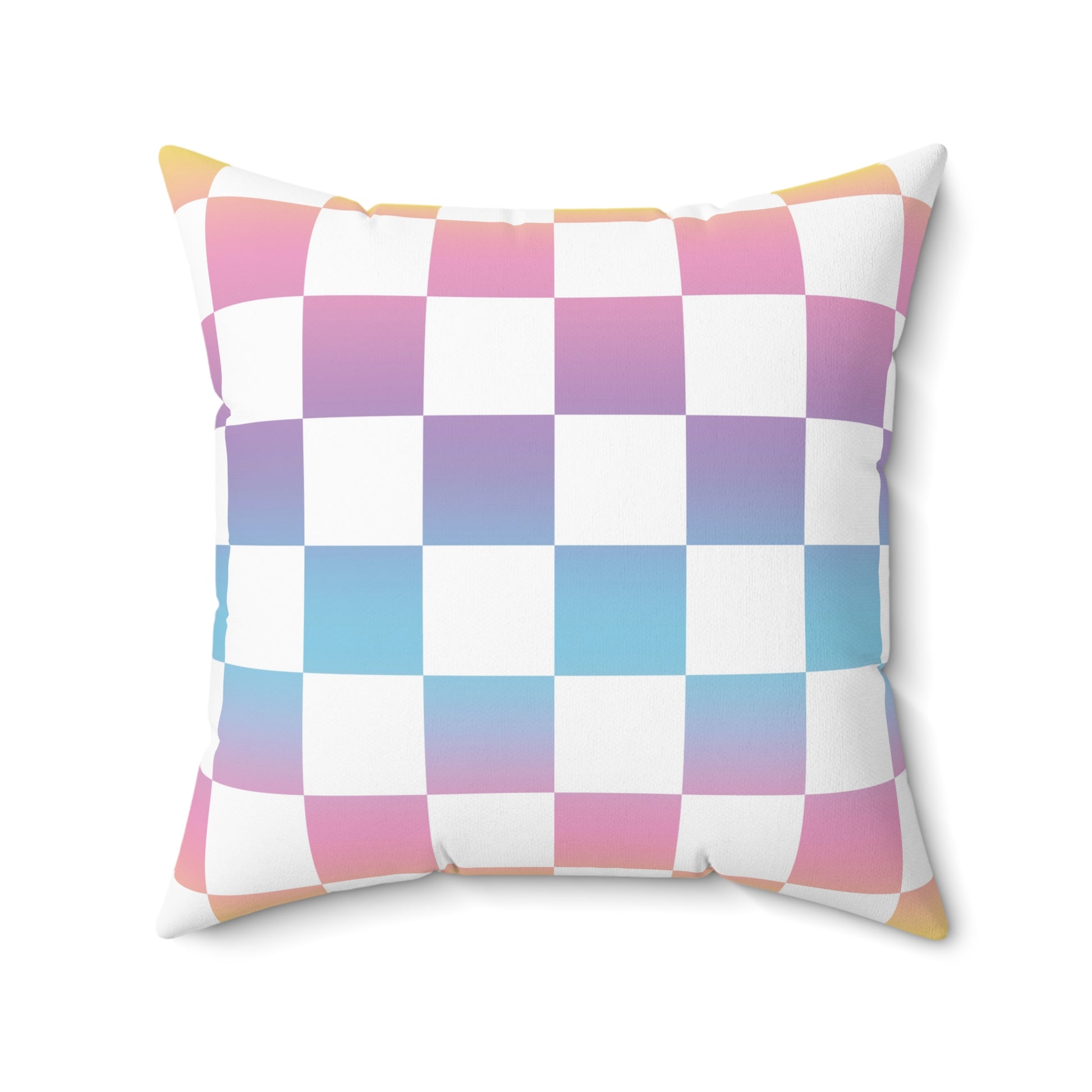 Vaporwave Check Spun Polyester Square Pillow, Artsulli - Art is Long, Life is Short, Home Decor, Size, 20" × 20", , , , , 16379139645943380369