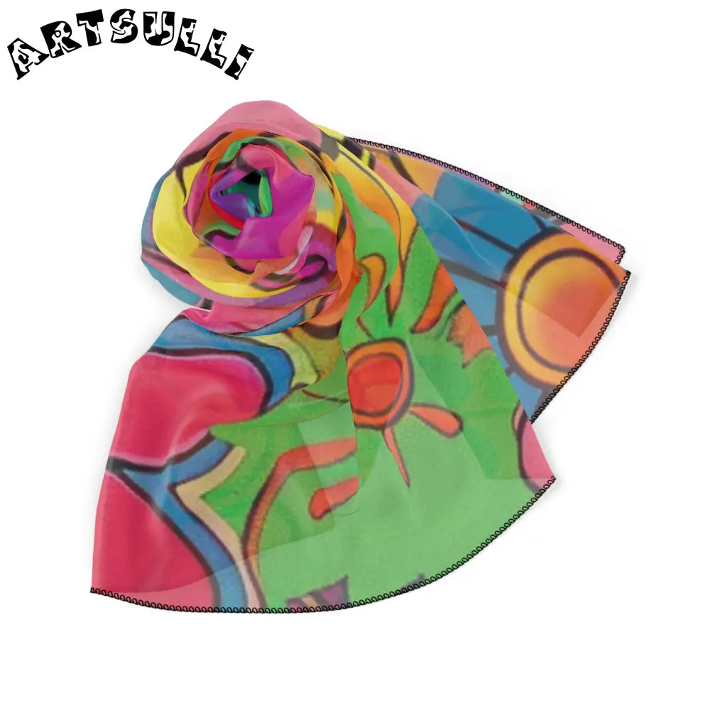 JAKKOUTTHEBXX Chromatic Daisy Dream Poly Scarf JAKKOUTTHEBXX