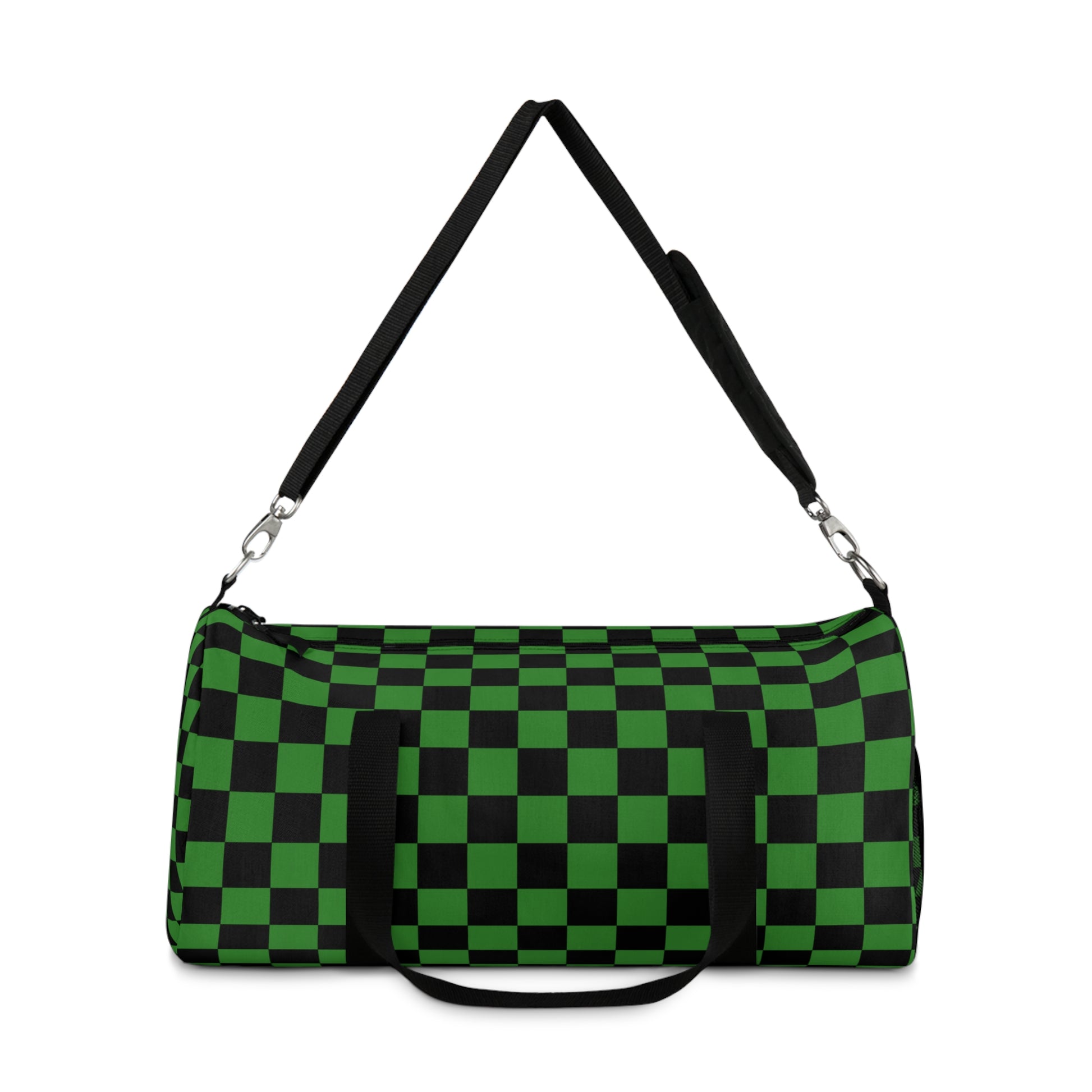 Checkerboard II Green and Black Duffel Bag, Artsulli - Art is Long, Life is Short, Bags, , , , , , , 