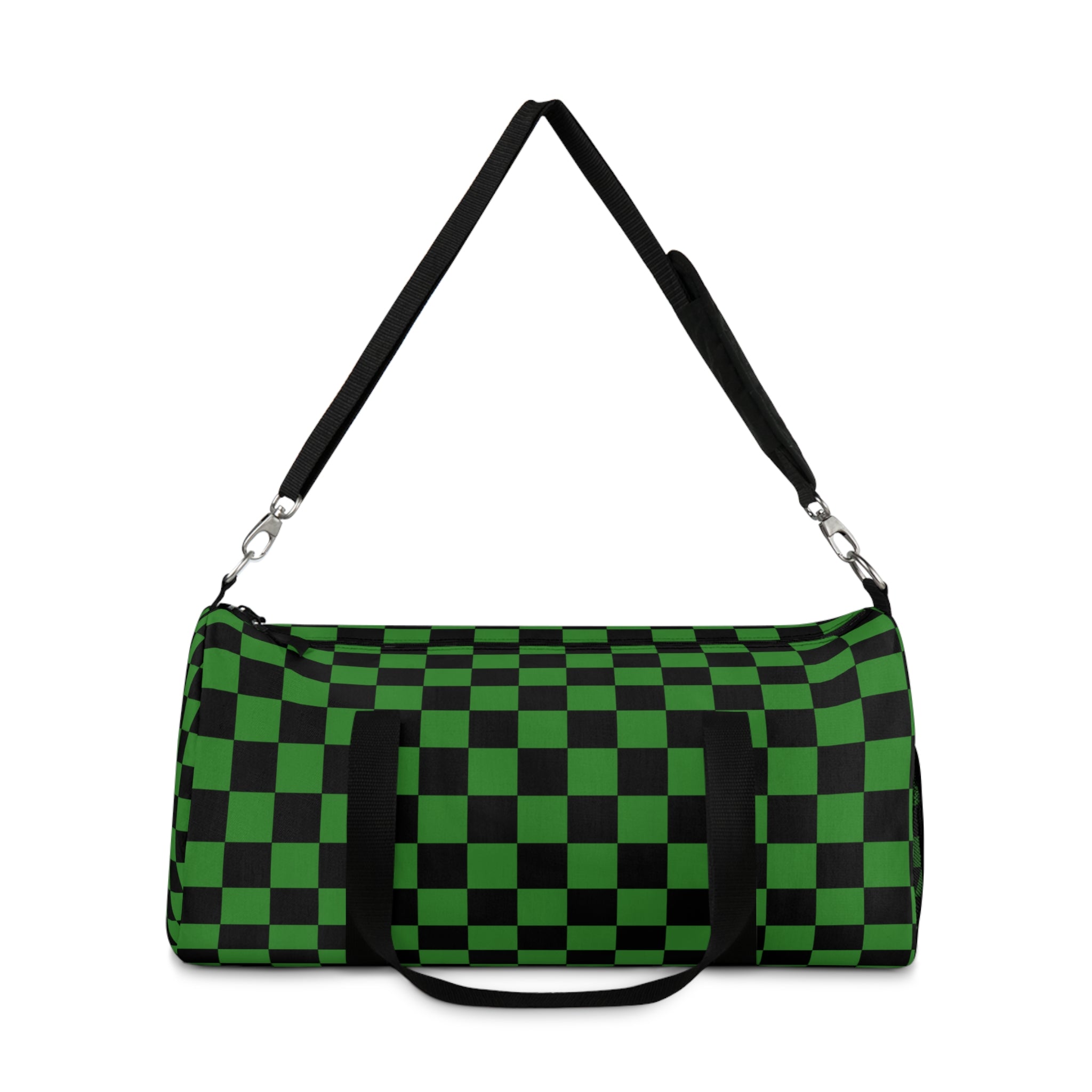 Checkerboard II Green and Black Duffel Bag, Artsulli - Art is Long, Life is Short, Bags, , , , , , , 