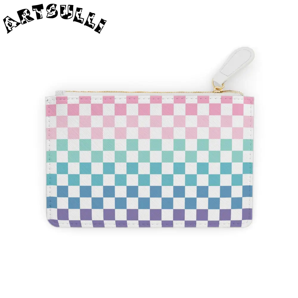 JAKKOUTTHEBXX Vaporwave Rainbow Checkerboard Multi-Color Mini Clutch