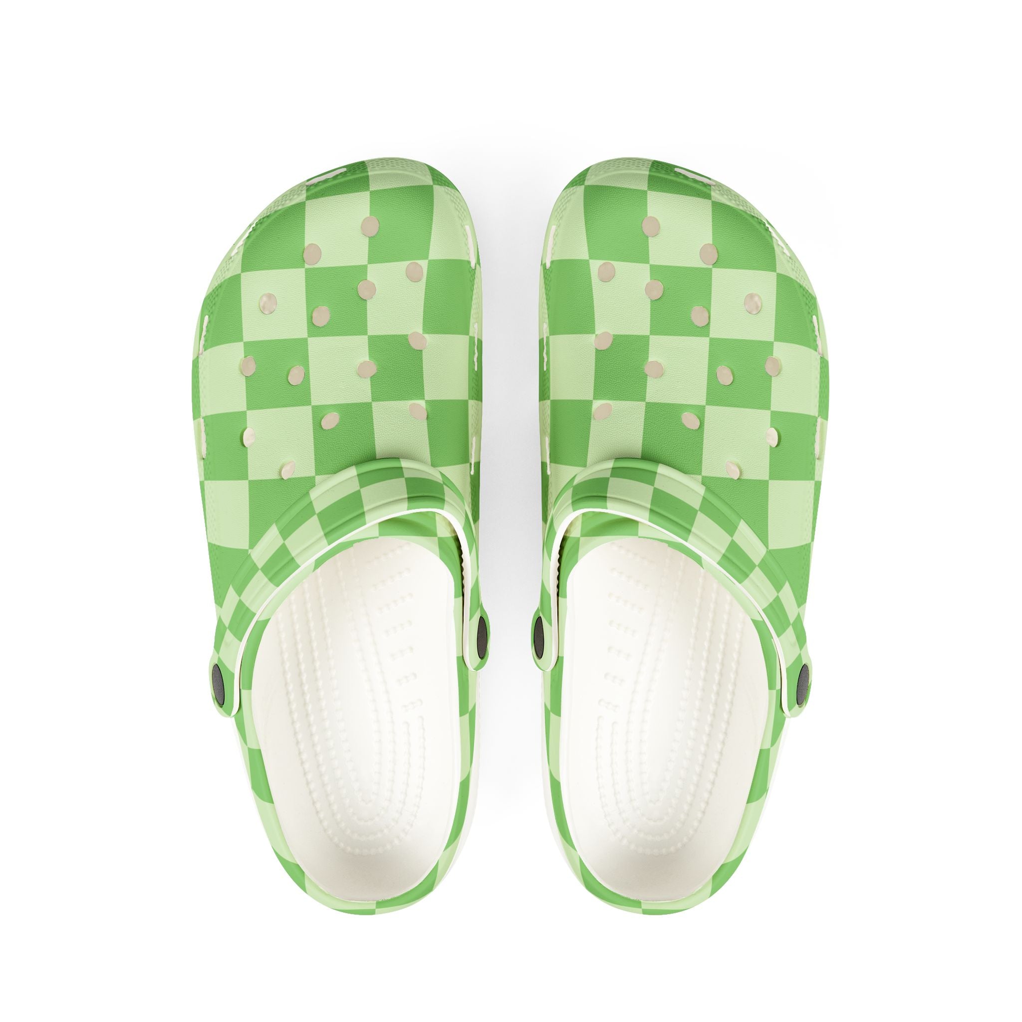 Checkerboard Green EVA Foam Rubber Shoes (AOP), Artsulli - Art is Long, Life is Short, Shoes, Size, US 6 (Women's), Color, White, , , 32367394823803445183