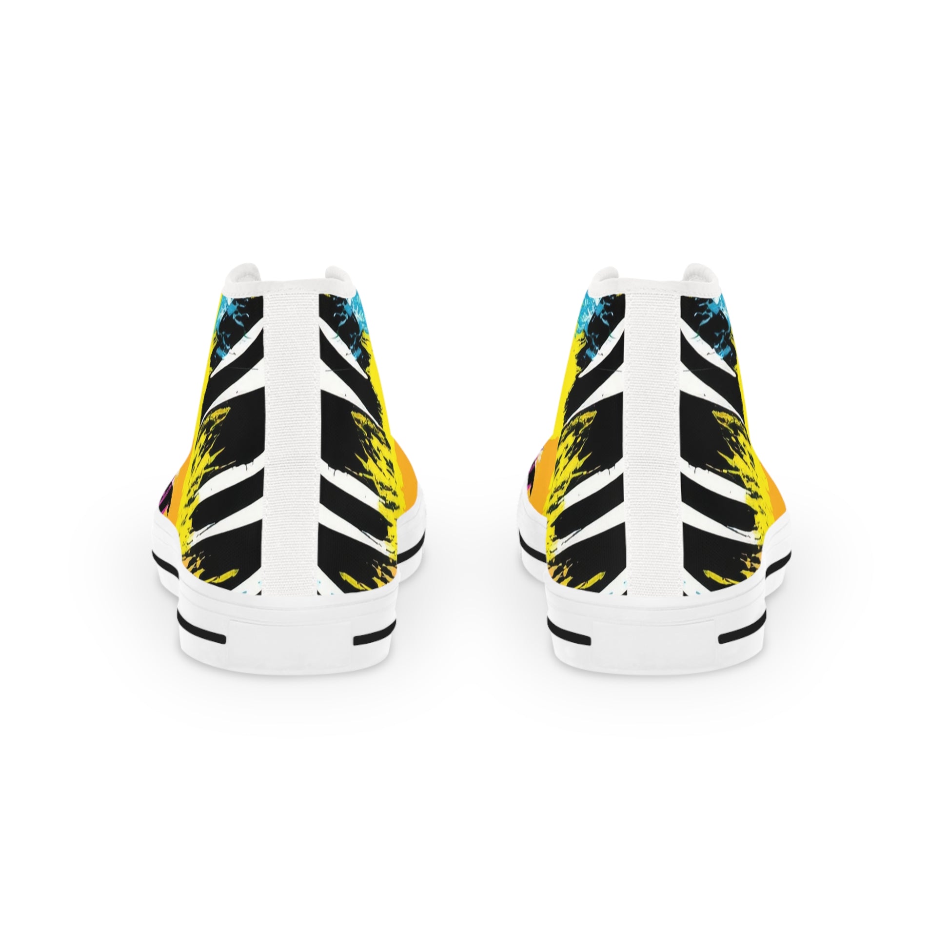 Zebra Stripes x Leopard Print x Paint Splatter Multi-Color Men's High Top Sneakers, Artsulli - Art is Long, Life is Short, Shoes, , , , , , , 
