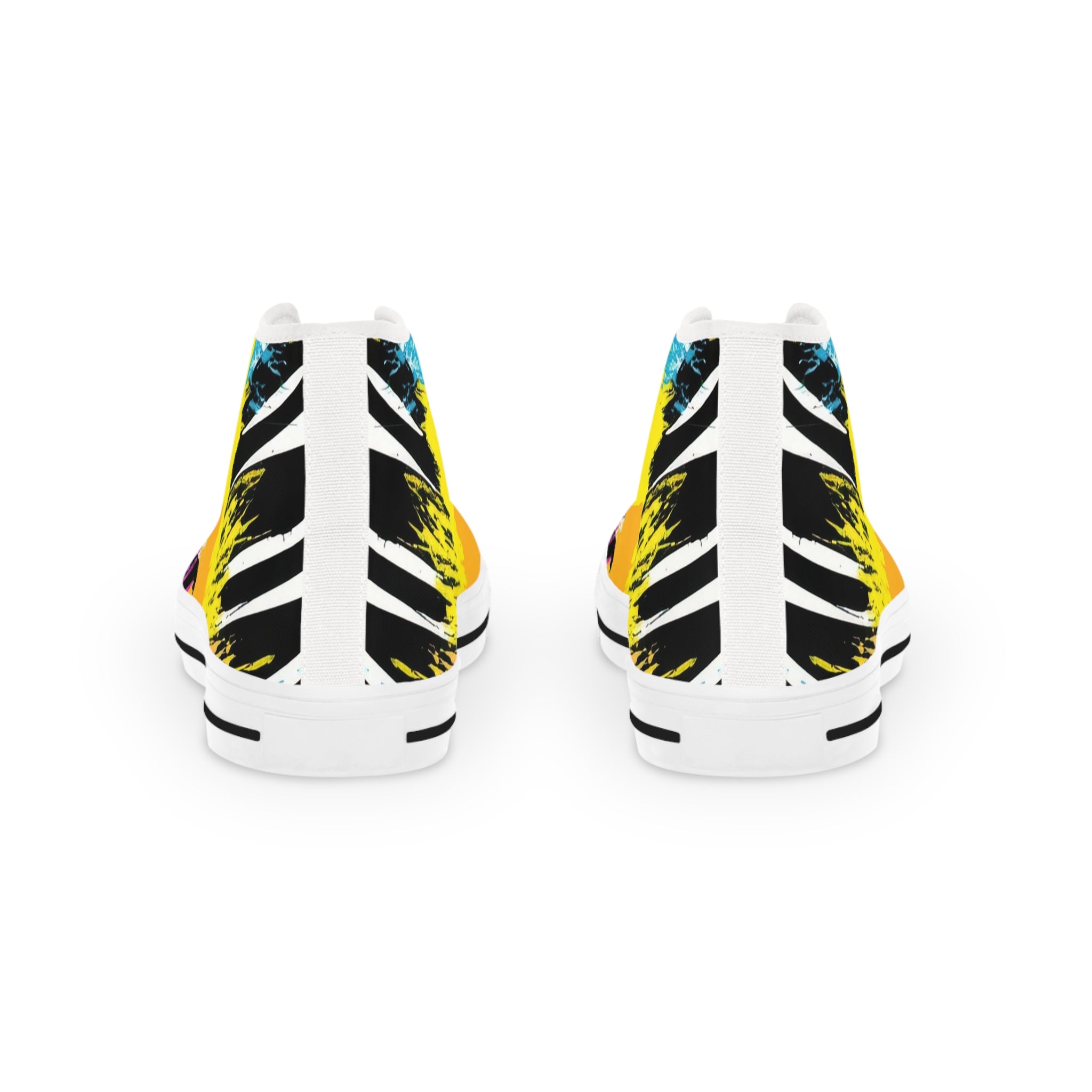 Zebra Stripes x Leopard Print x Paint Splatter Multi-Color Men's High Top Sneakers, Artsulli - Art is Long, Life is Short, Shoes, , , , , , , 