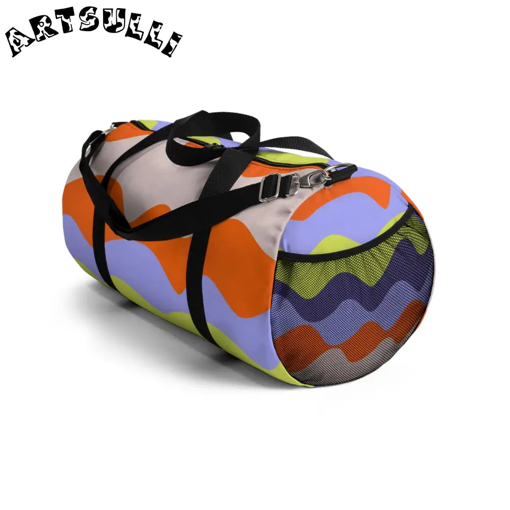 JAKKOUTTHEBXX Waves Red and Blue Duffel Bag JAKKOUTTHEBXX Artsulli