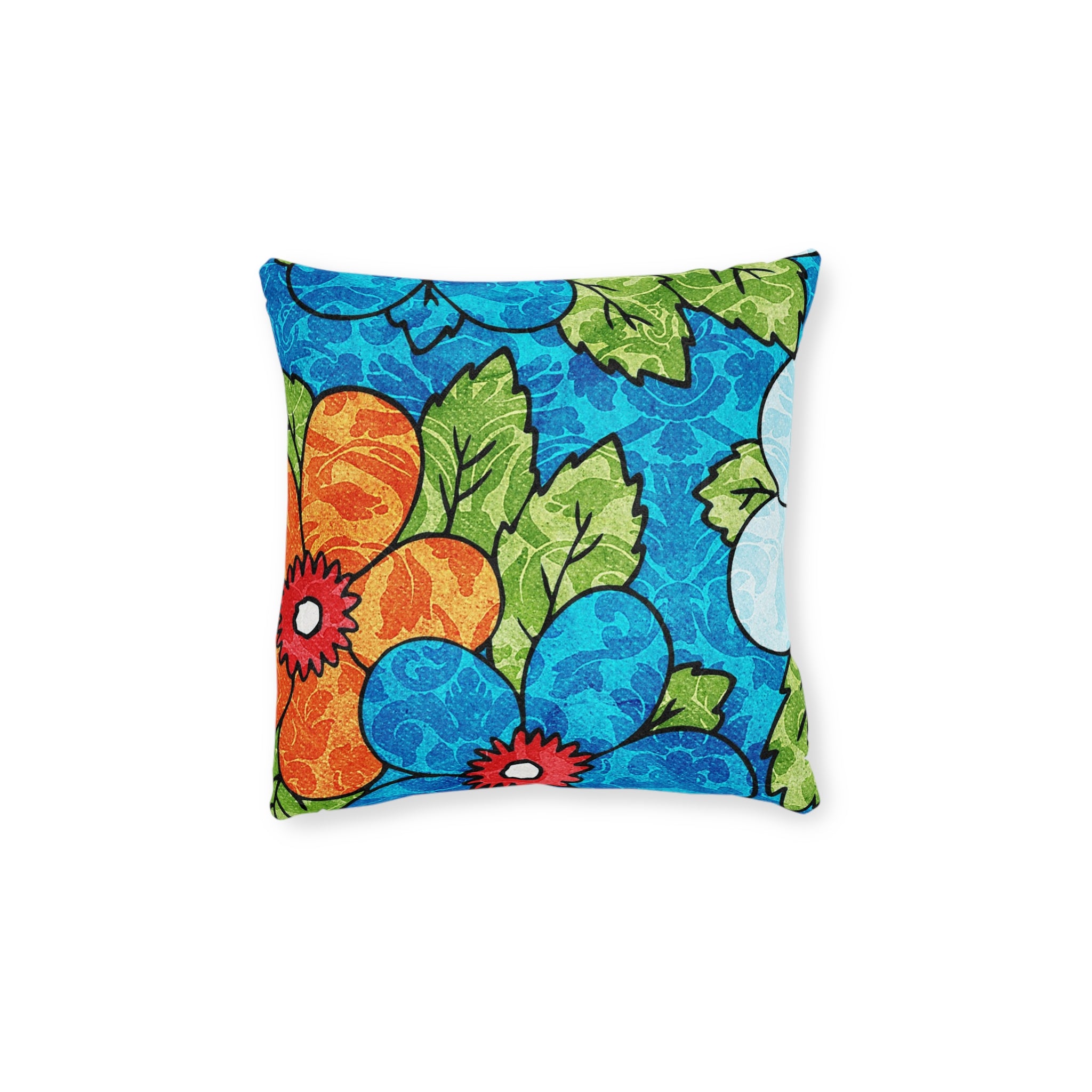 Blue Orange Groovy Square Pillow, Artsulli - Art is Long, Life is Short, Home Decor, Size, 12" × 12", , , , , 17800797675967762712