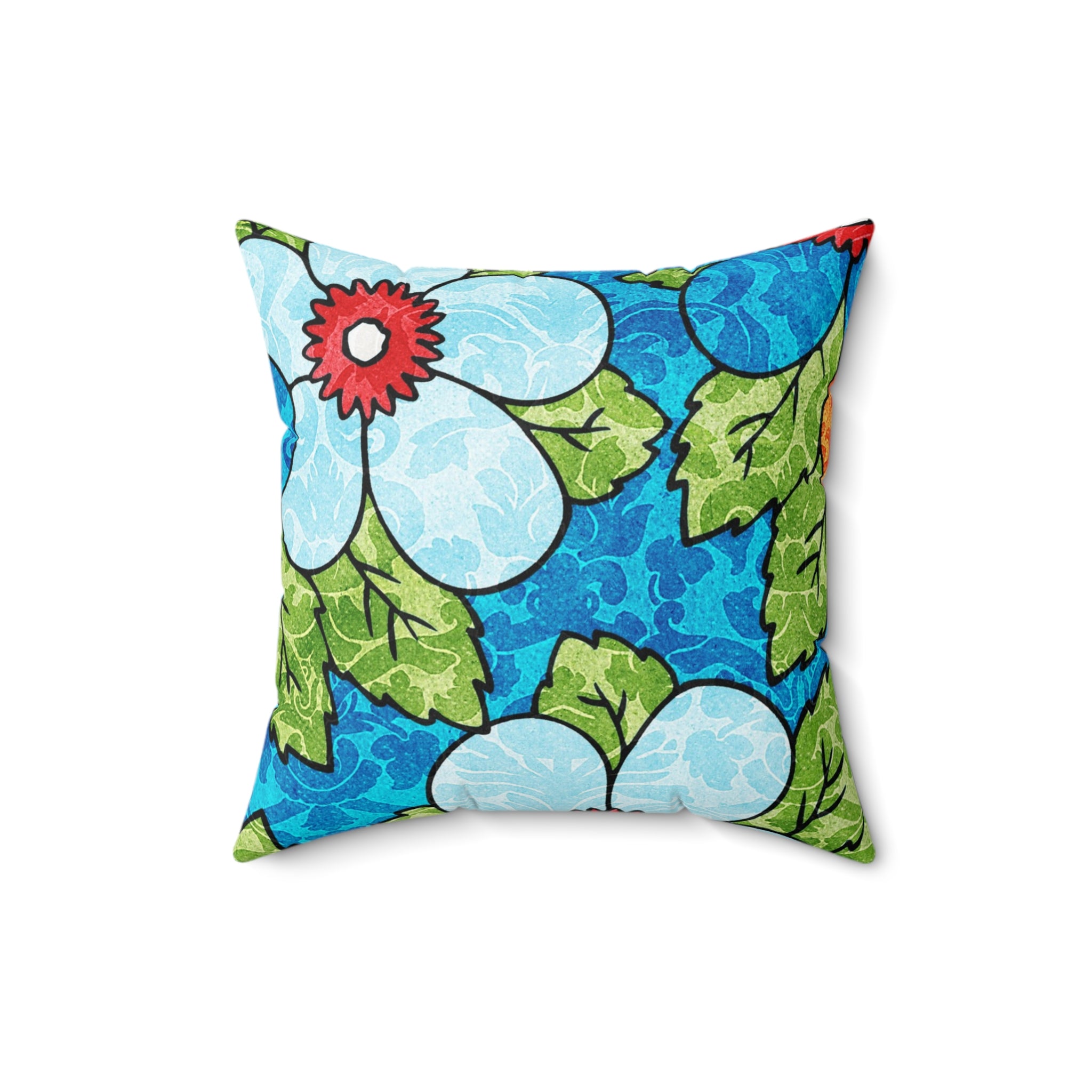 Blue Orange Groovy Spun Polyester Square Pillow, Artsulli - Art is Long, Life is Short, Home Decor, , , , , , , 