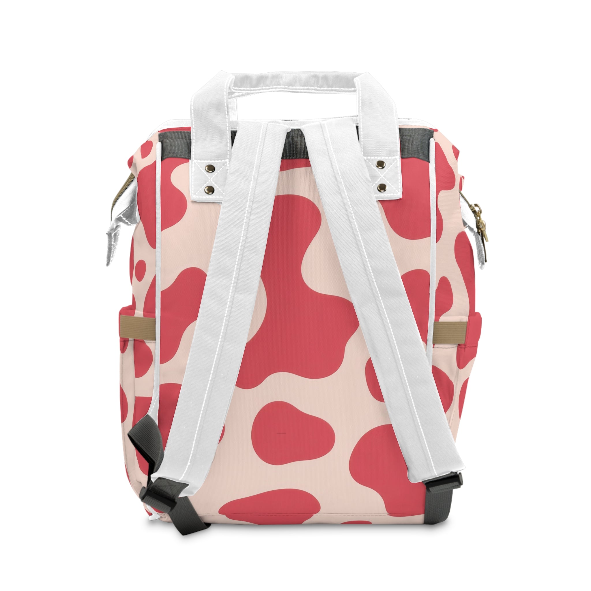 Red Jungle Cow Multifunctional Diaper Backpack, Artsulli - Art is Long, Life is Short, Bags, , , , , , , 