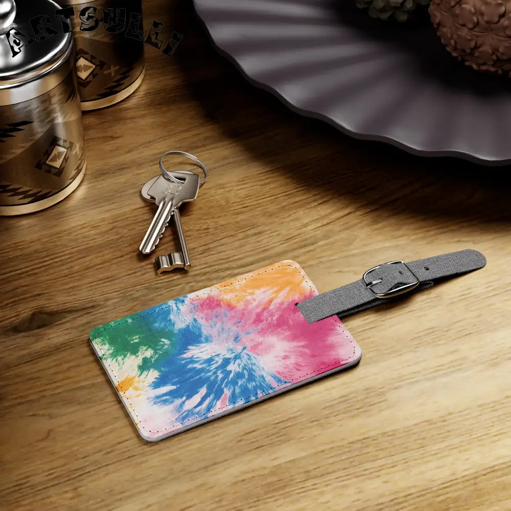 JAKKOUTTHEBXX Tie Dye Luggage Tag with Gray Strap 2025