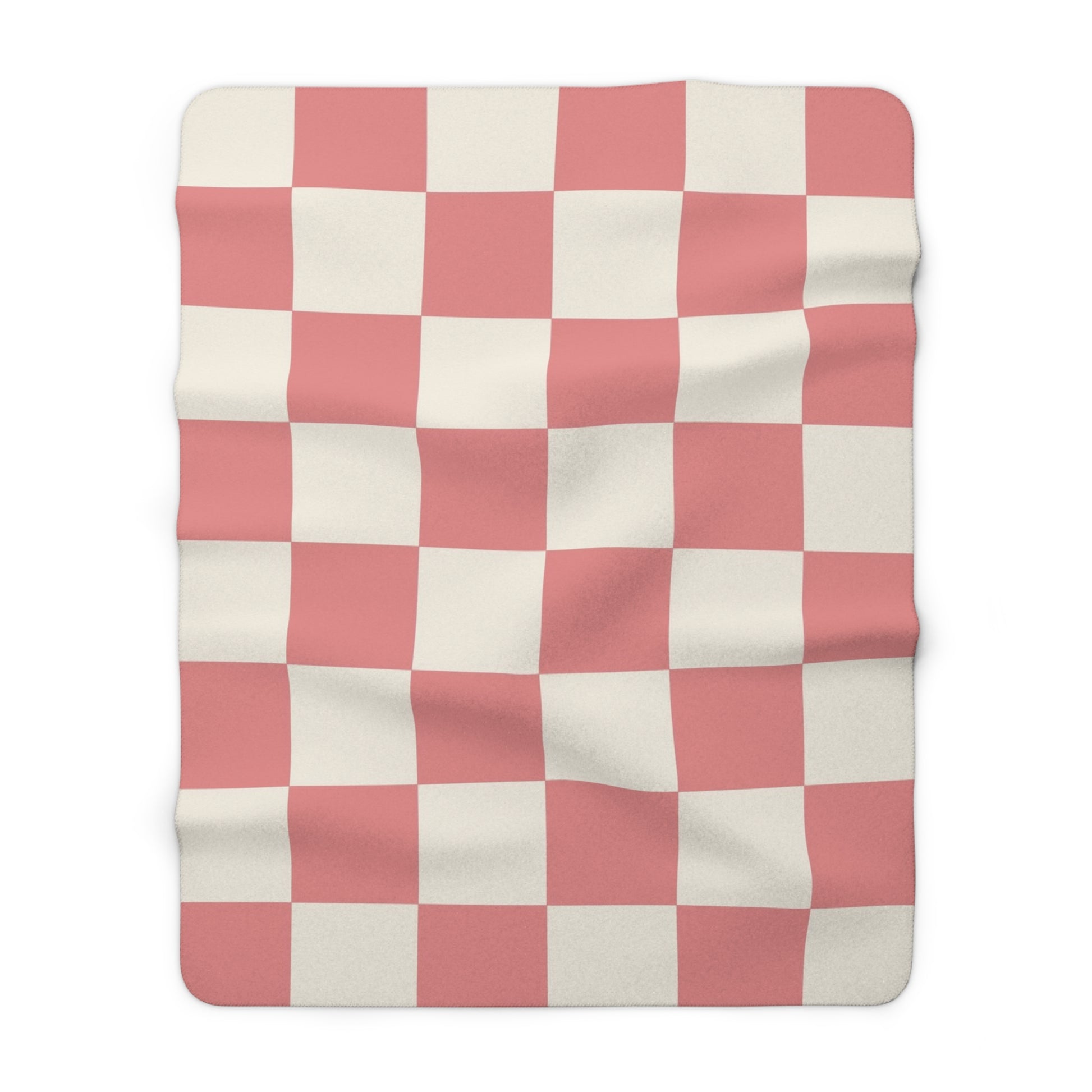 Retro Checkered Grassland Sprites Sherpa Fleece Blanket, Artsulli - Art is Long, Life is Short, Home Decor, Size, 60" × 80", , , , , 59270194735687556178