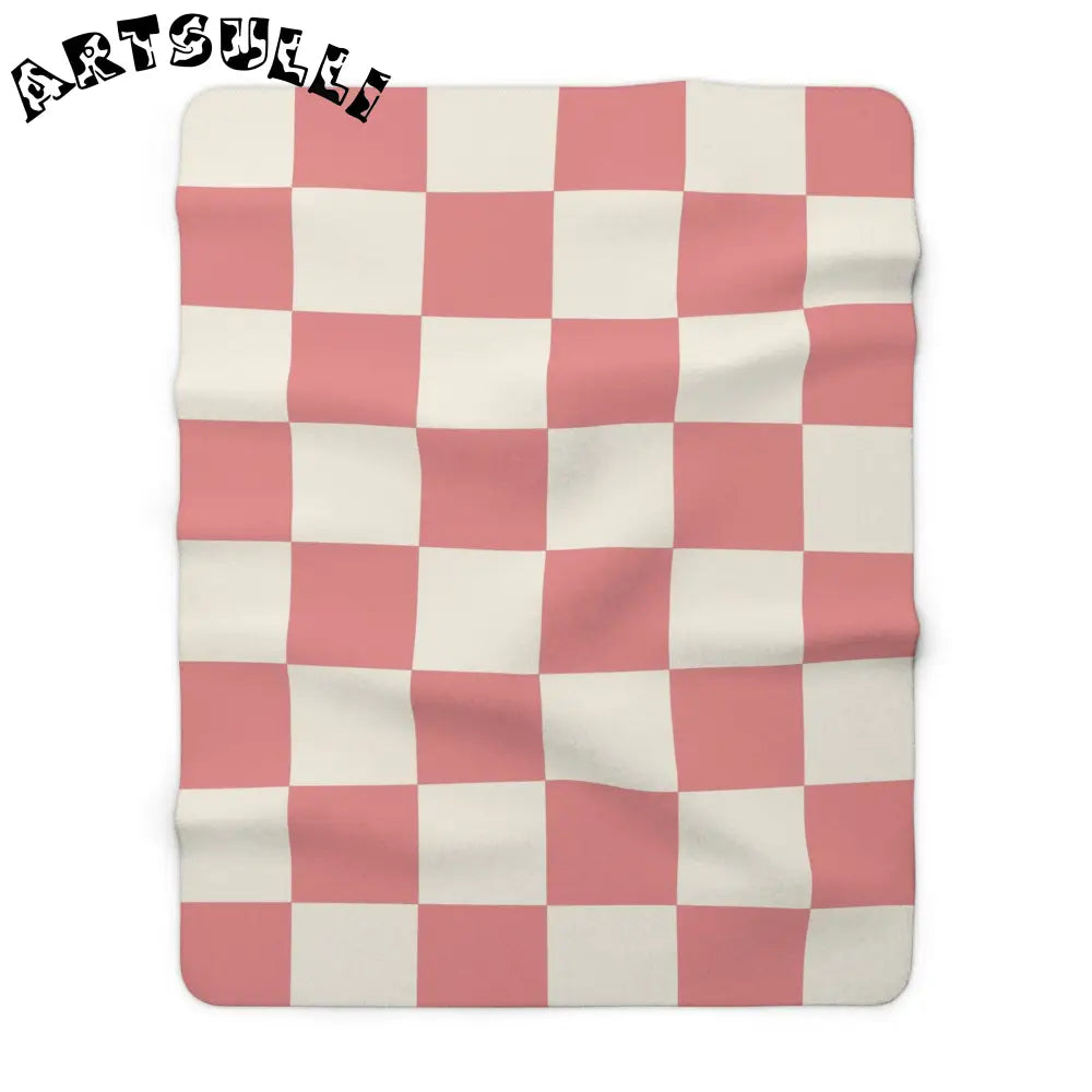 JAKKOUTTHEBXX Retro Checkered Grassland Sprites Sherpa Fleece