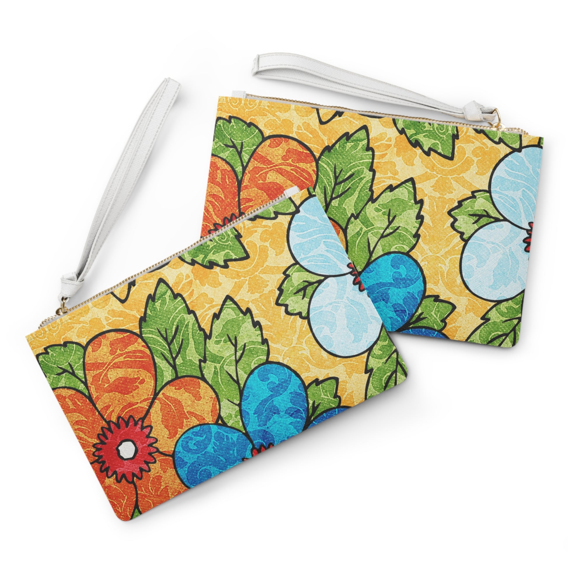 Groovy Yellow Floral Kl Clutch Bag, Artsulli - Art is Long, Life is Short, Bags, , , , , , , 