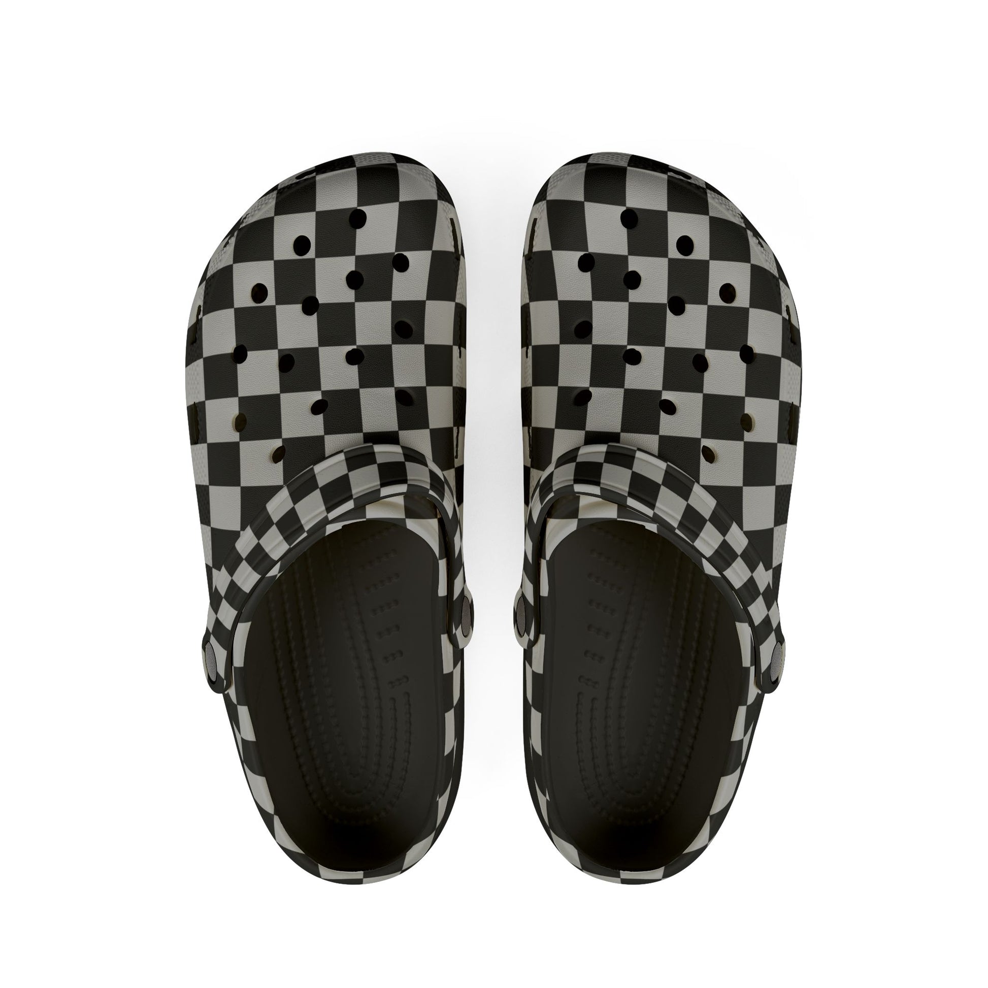Checkerboard Dada Black and Light Gray EVA Foam Rubber Shoes (AOP), Artsulli - Art is Long, Life is Short, Shoes, Size, US 6 (Women's), Color, Black, , , 21397398054266501657