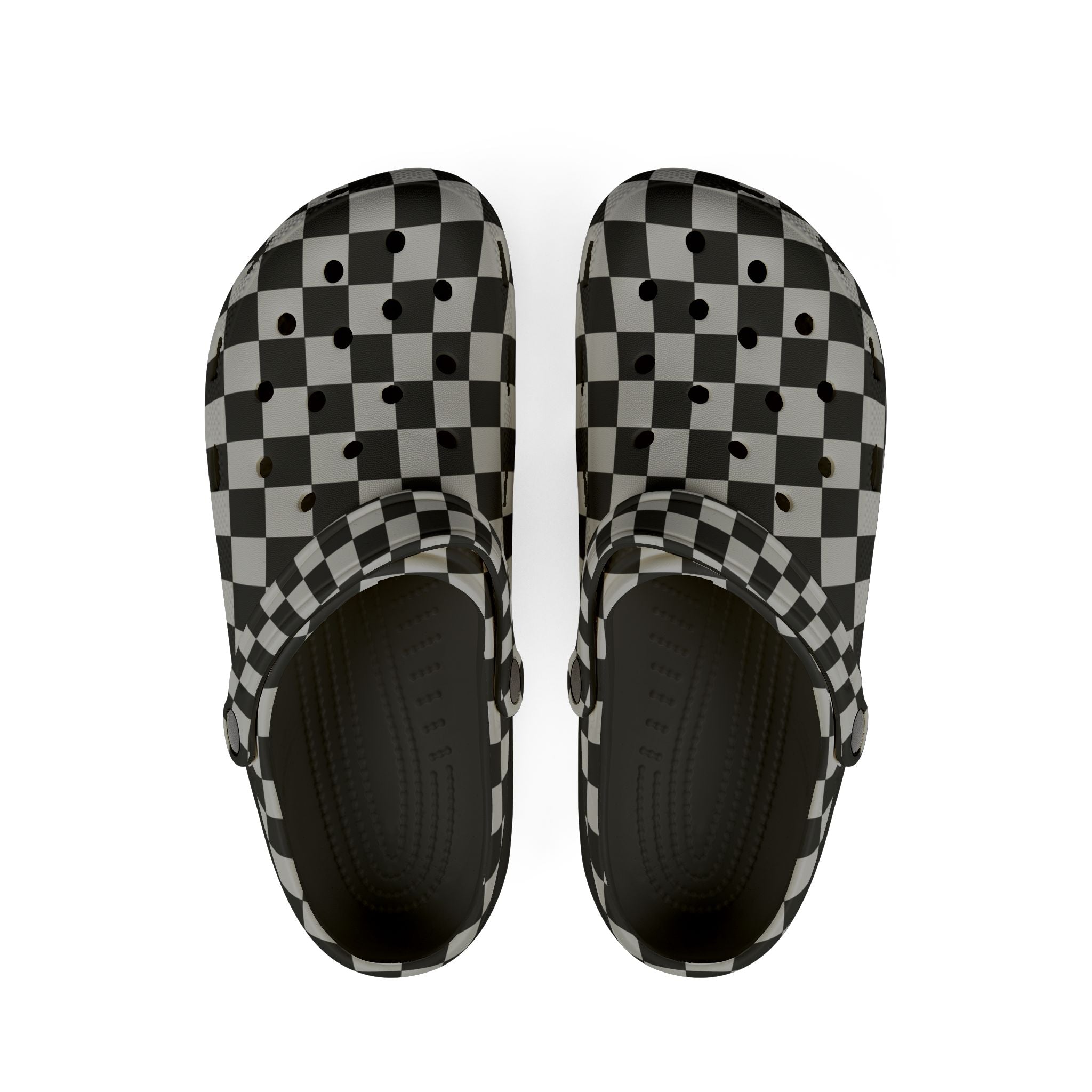 Checkerboard Dada Black and Light Gray EVA Foam Rubber Shoes (AOP), Artsulli - Art is Long, Life is Short, Shoes, Size, US 6 (Women's), Color, Black, , , 21397398054266501657