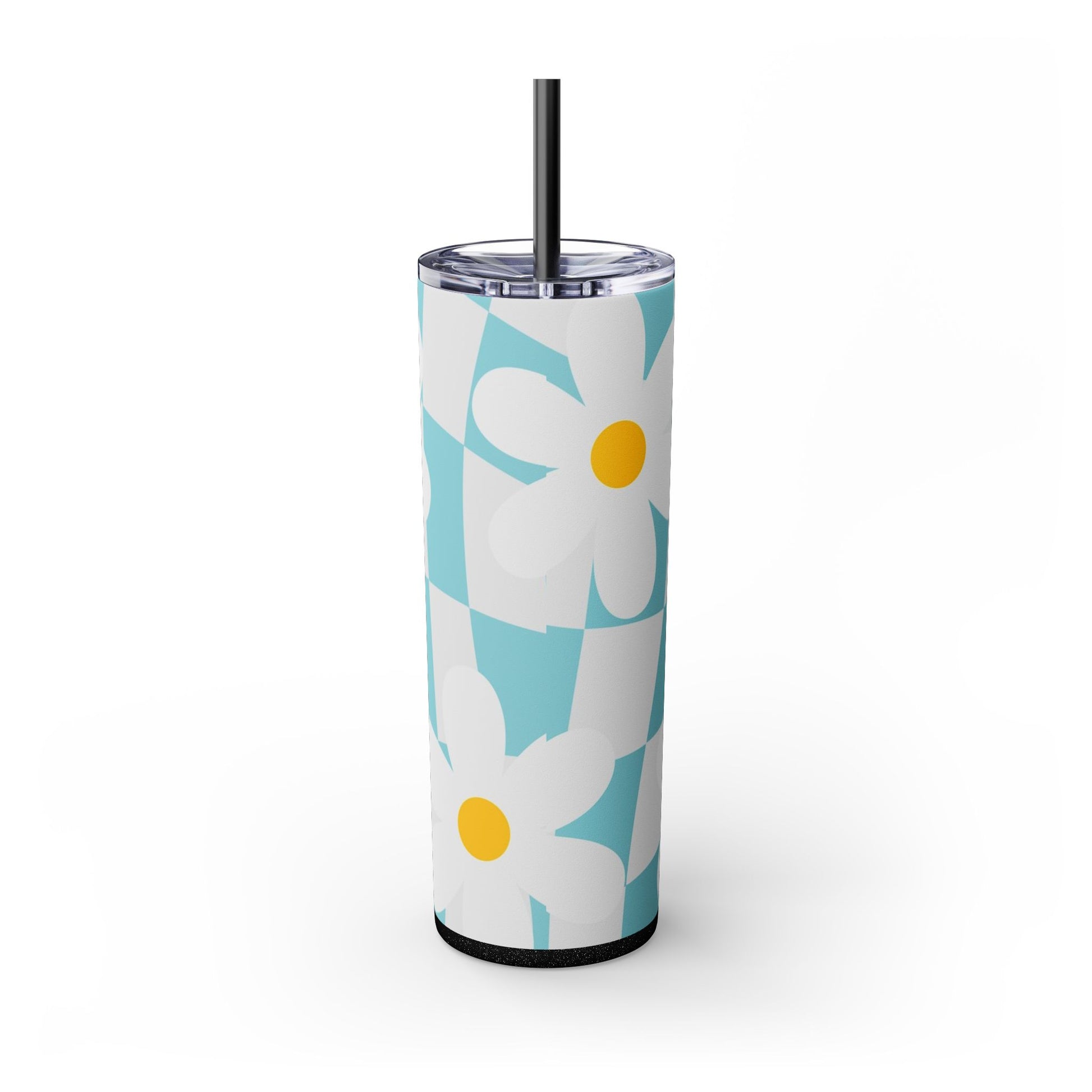 Trippy Check Garden Skinny Tumbler with Straw, 20oz, Artsulli - Art is Long, Life is Short, Mug, , , , , , , 