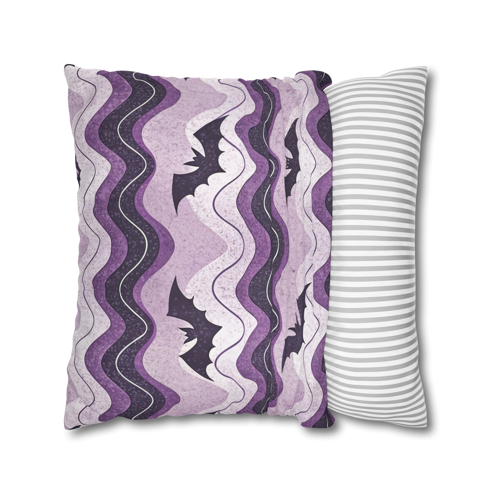 Bat Wave Spun Polyester Square Pillowcase, Artsulli - Art is Long, Life is Short, Home Decor, , , , , , , 