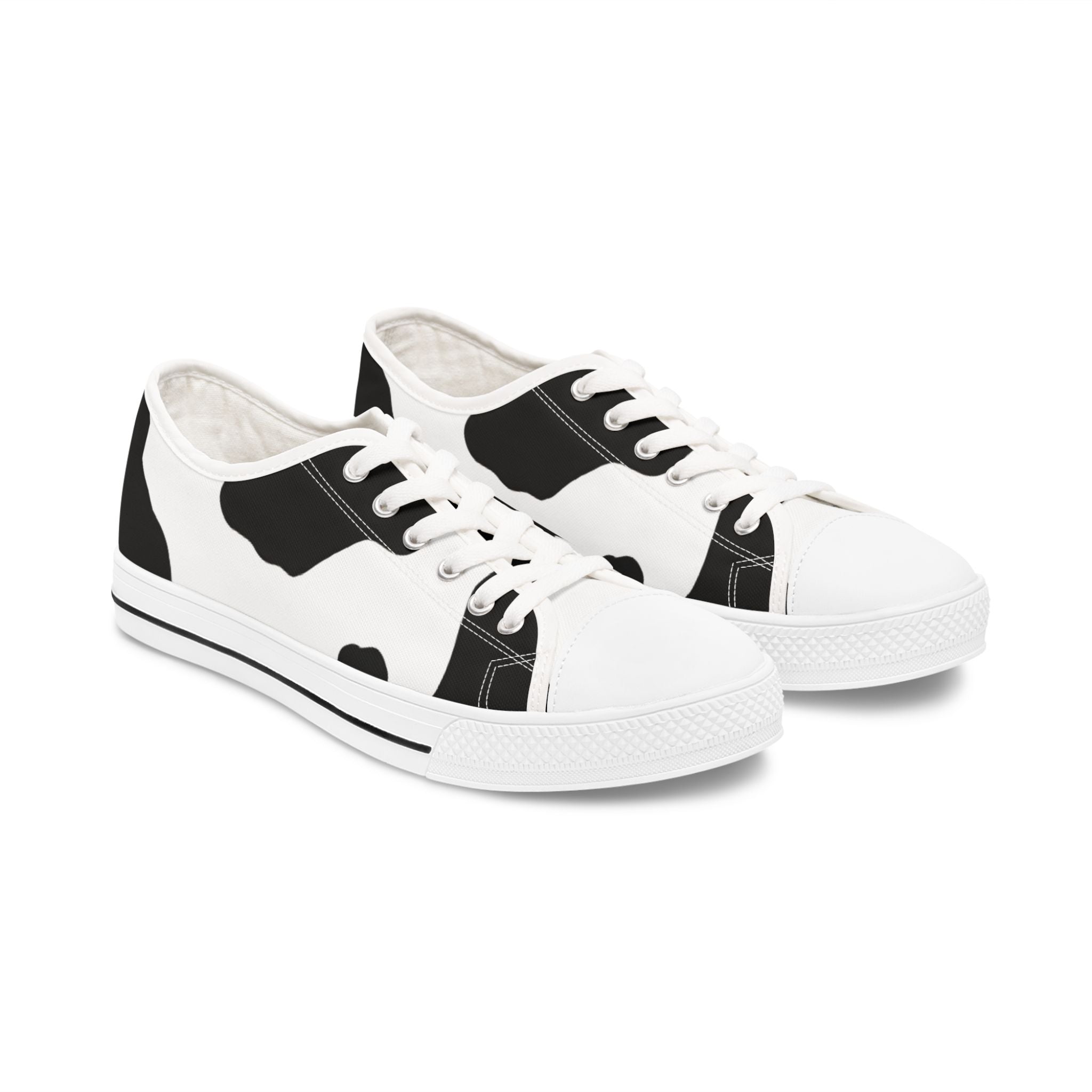 Cow Print Focus Women's Low Top Sneakers