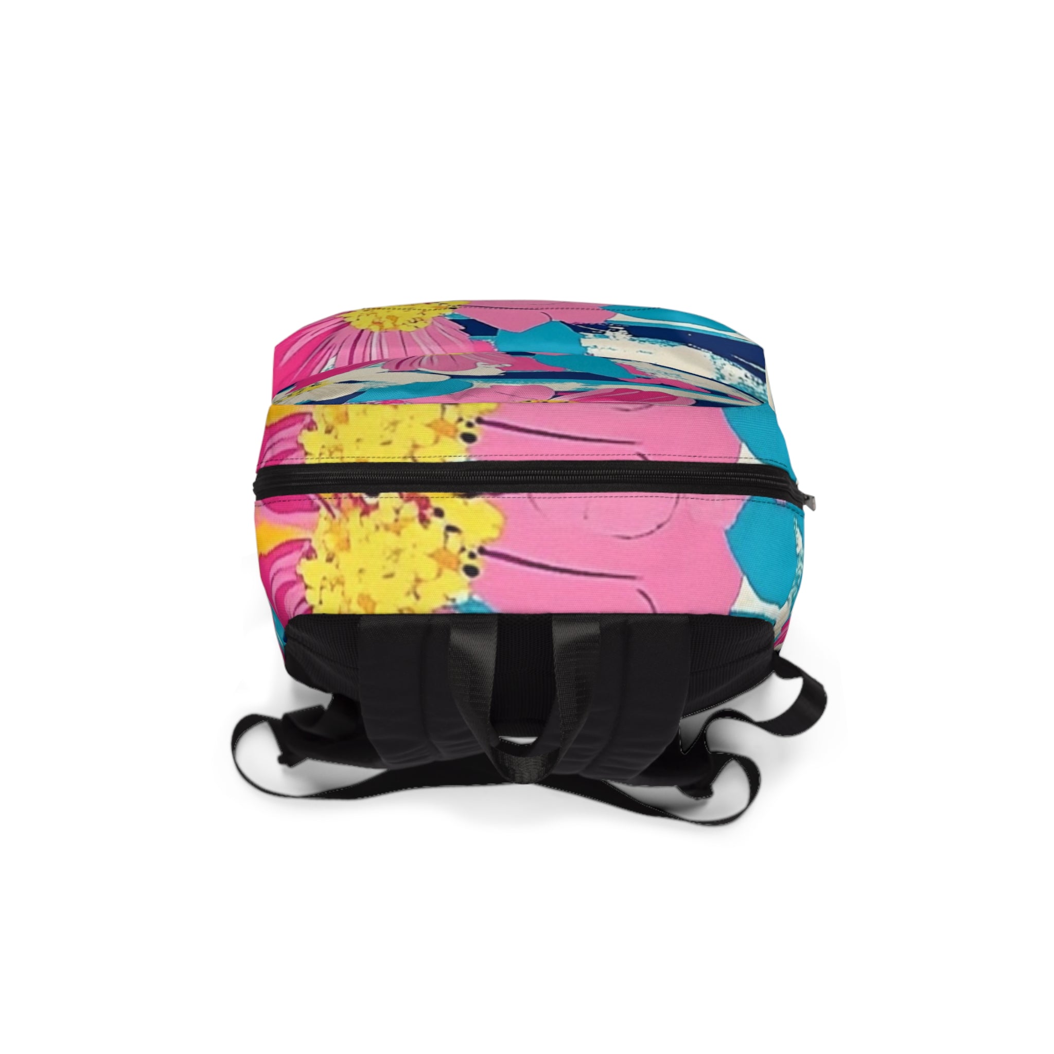 Dayglo Floral Stripes Unisex Classic Backpack, Artsulli - Art is Long, Life is Short, Bags, , , , , , , 
