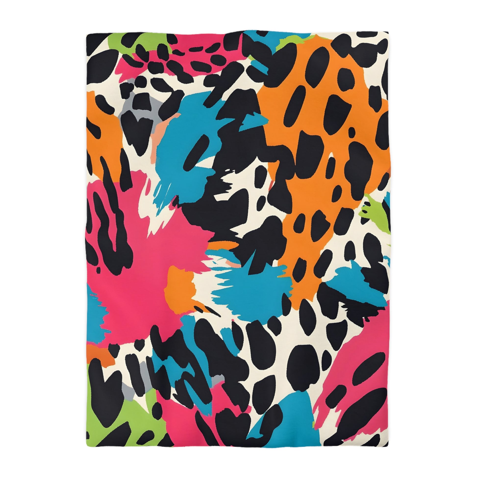 Wild Brush Strokes x Animal Print Multi-Color Microfiber Duvet Cover, Artsulli - Art is Long, Life is Short, Home Decor, Size, Twin XL, Color, Cream, , , 11994564442011123217