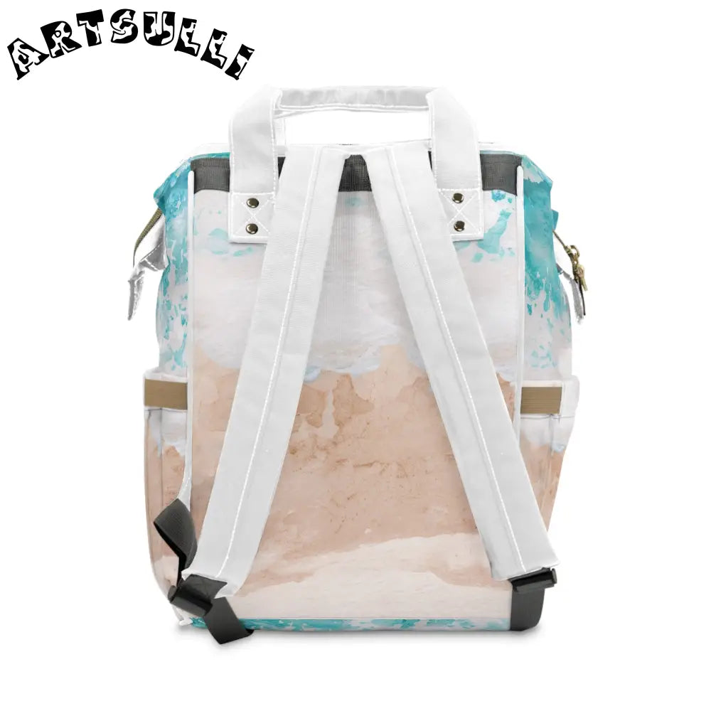 JAKKOUTTHEBXX Turquoise Wave Diaper Backpack JAKKOUTTHEBXX Artsulli