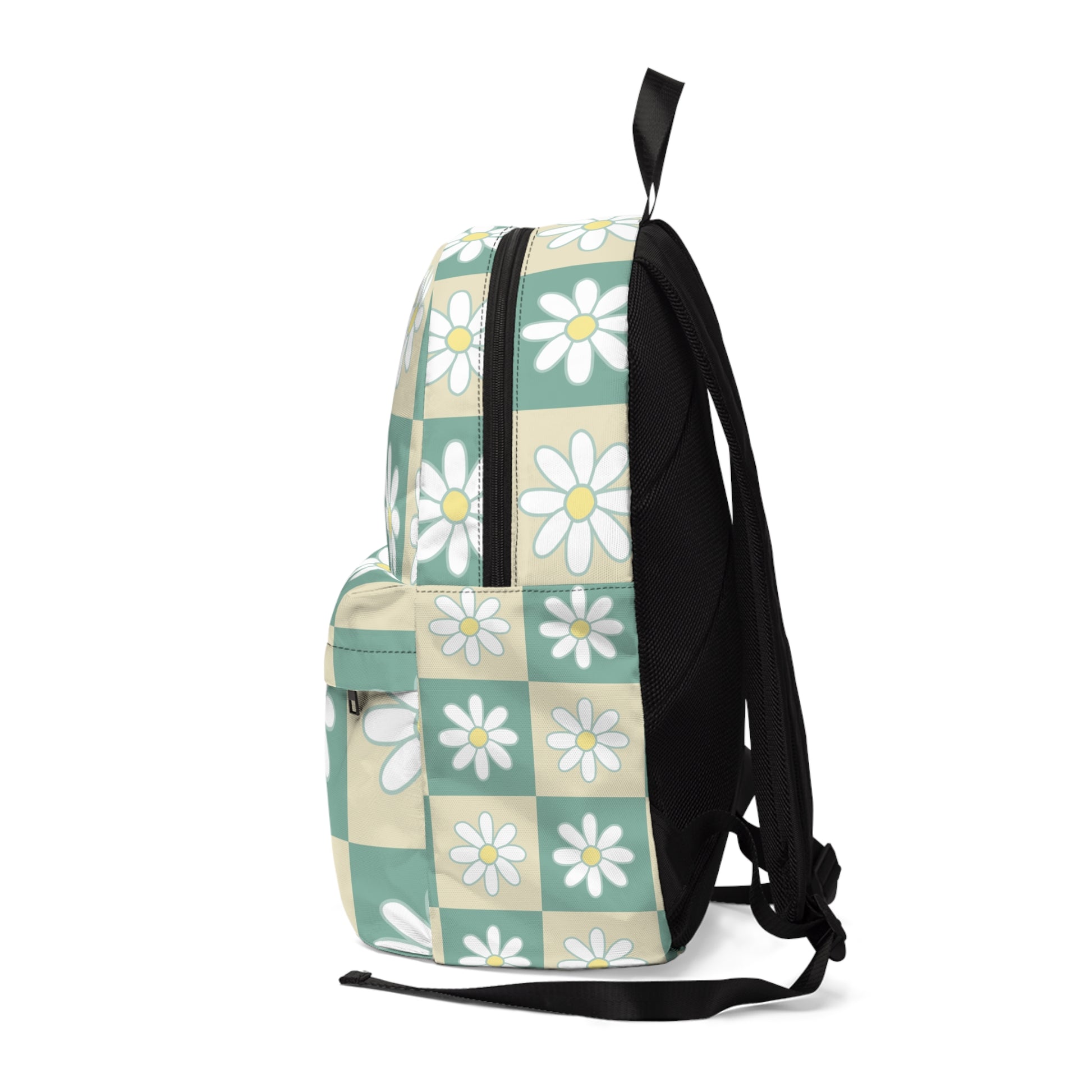 Retro Daisy Grid Unisex Classic Backpack, Artsulli - Art is Long, Life is Short, Bags, , , , , , , 
