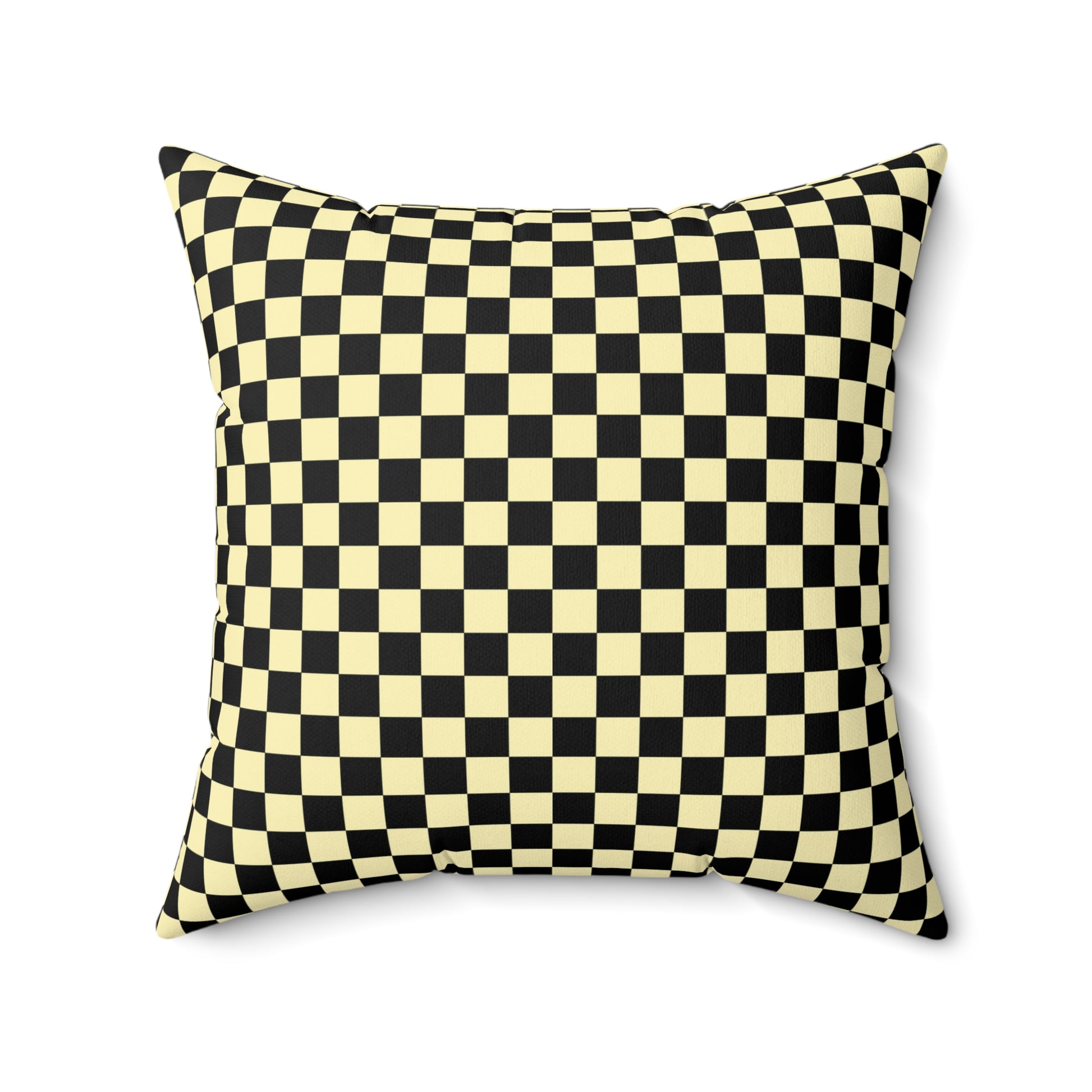 Checkerboard II Black and Yellow Spun Polyester Square Pillow, Artsulli - Art is Long, Life is Short, Home Decor, , , , , , , 