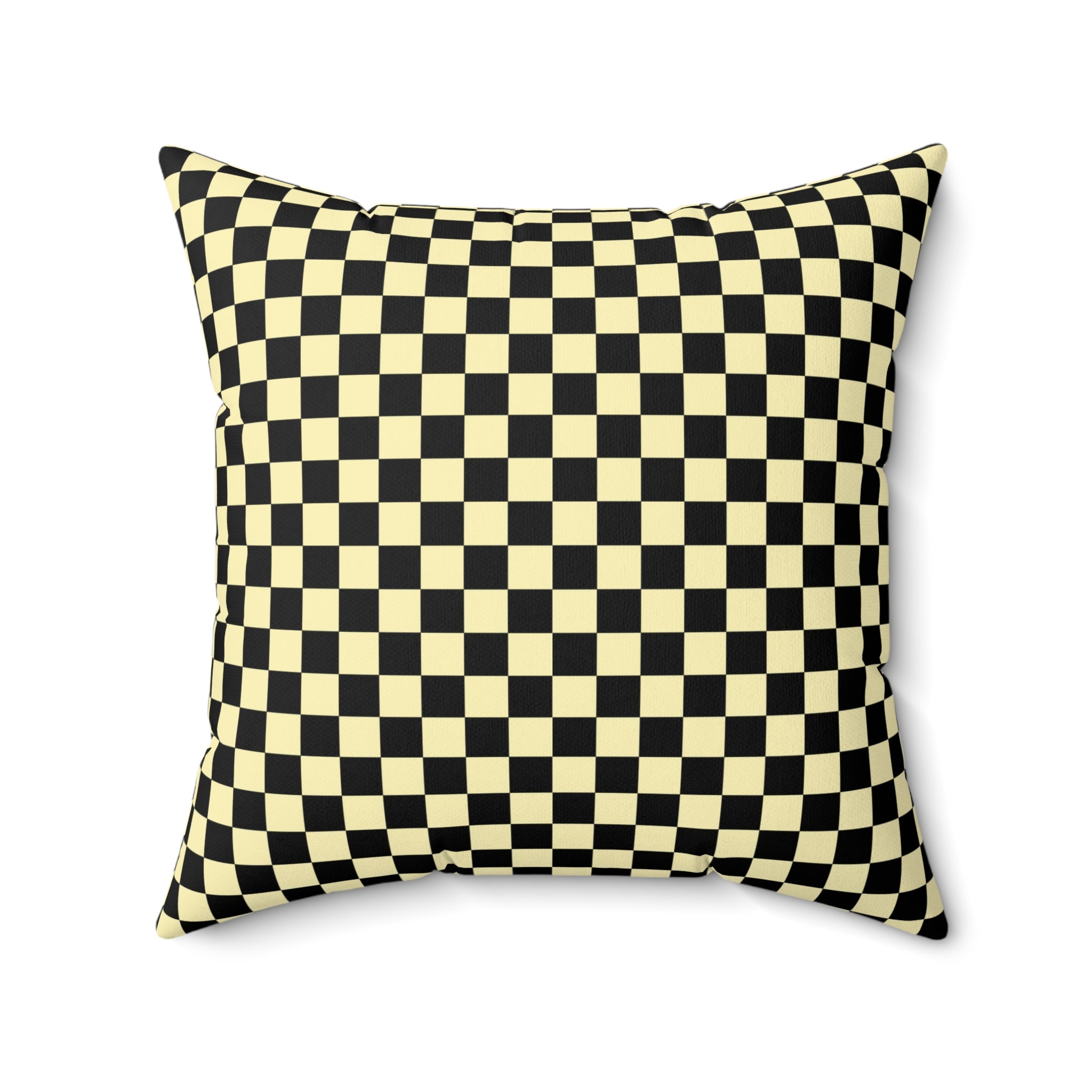 Checkerboard II Black and Yellow Spun Polyester Square Pillow, Artsulli - Art is Long, Life is Short, Home Decor, , , , , , , 
