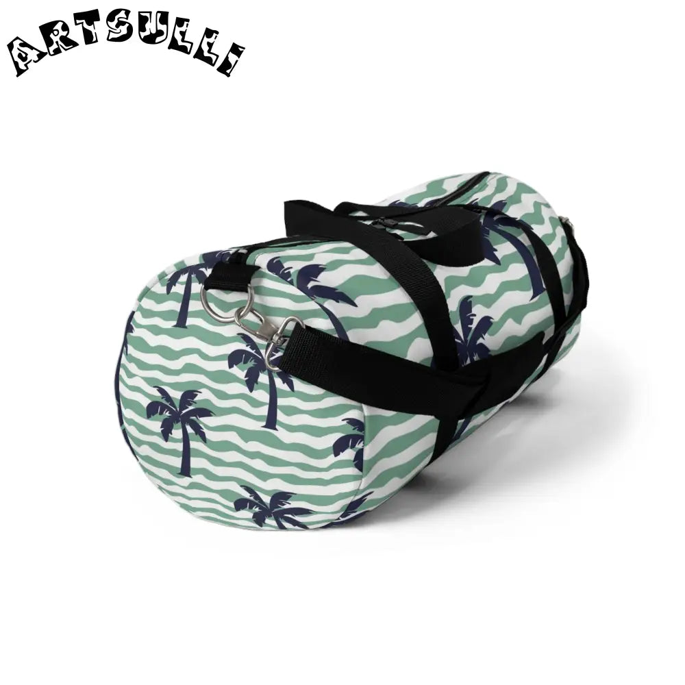 JAKKOUTTHEBXX Wavy Stripes and Palm Trees Duffel Bag JAKKOUTTHEBXX