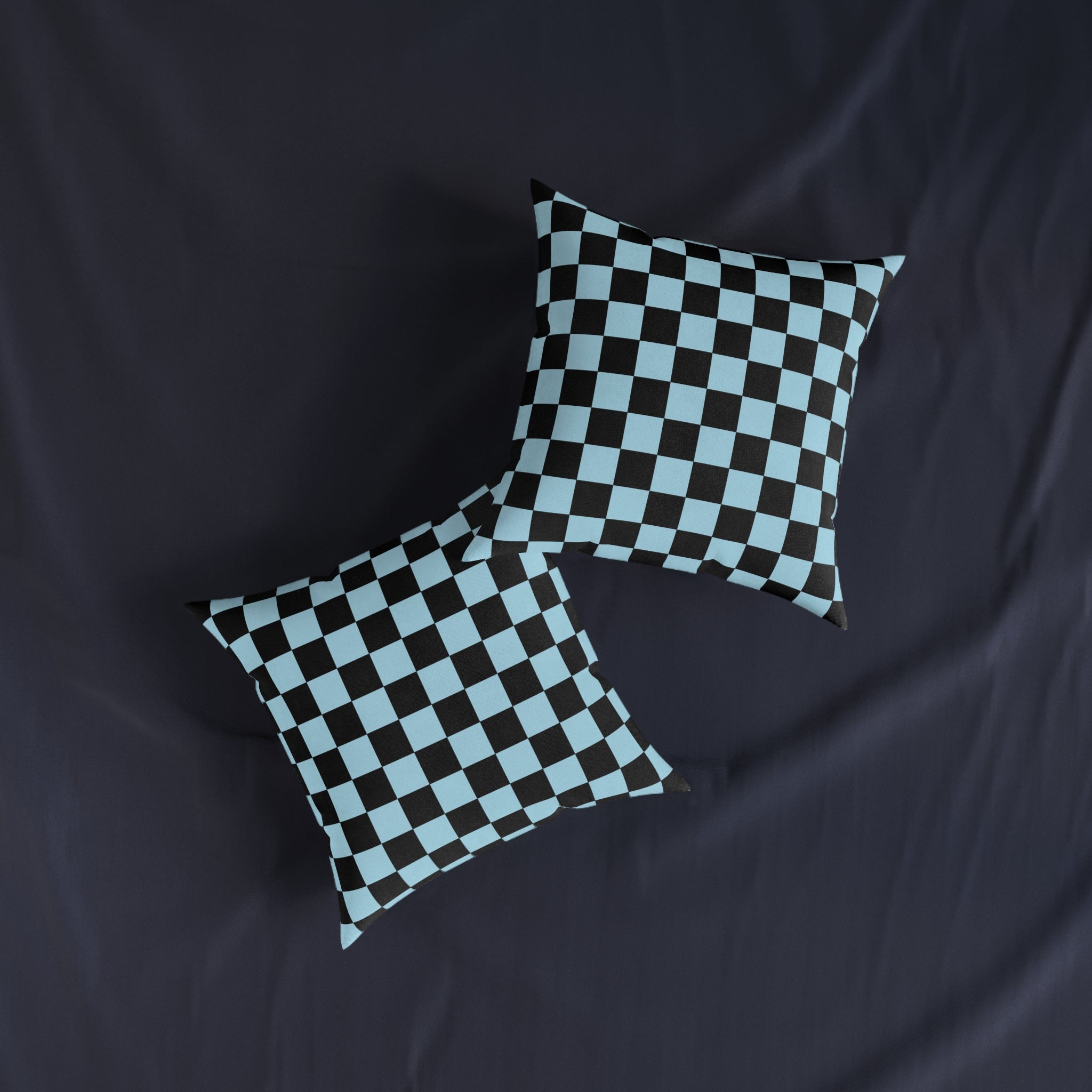 Checkerboard Black and Blue Square Pillow, Artsulli - Art is Long, Life is Short, Home Decor, , , , , , , 
