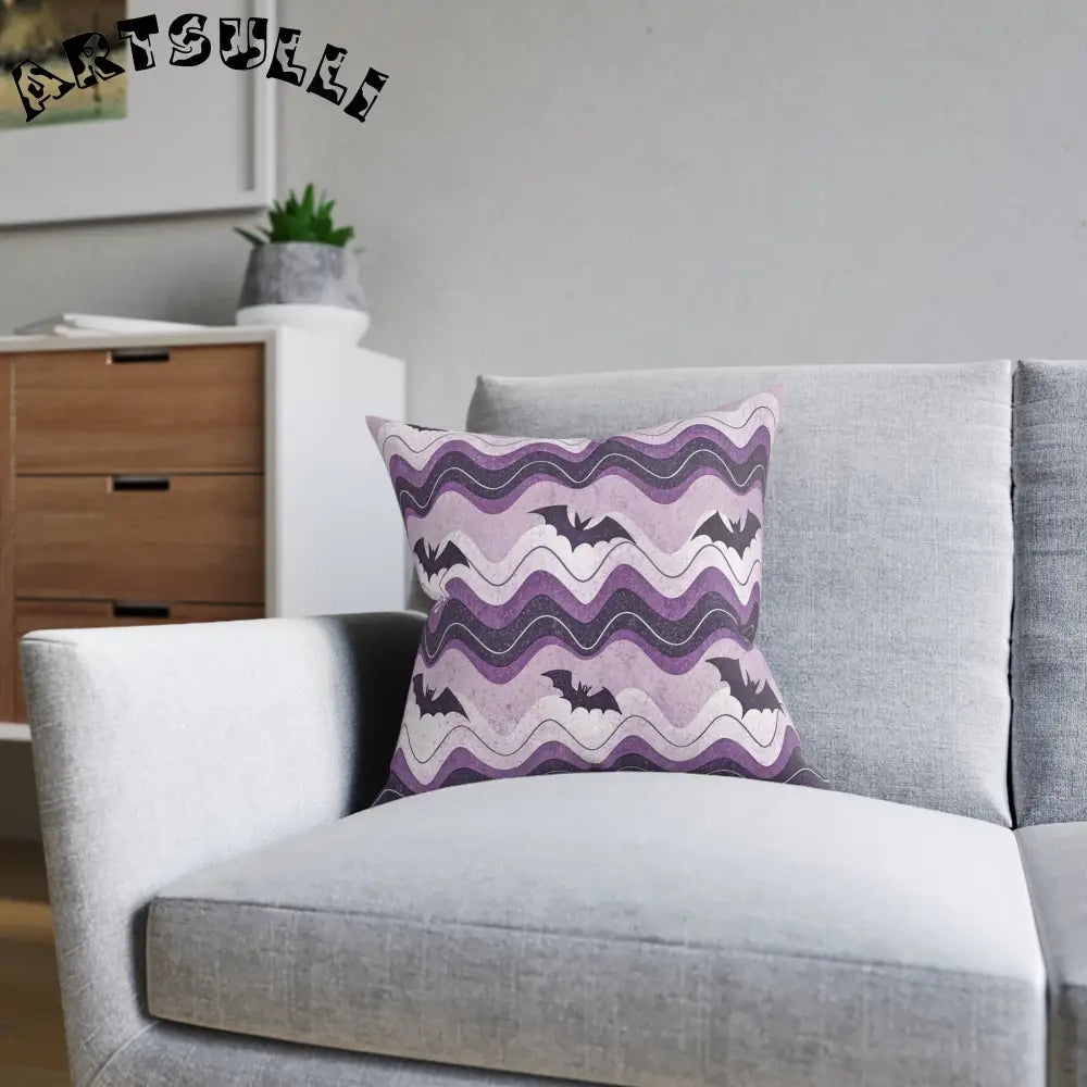 JAKKOUTTHEBXX Bat Wave Square Pillow JAKKOUTTHEBXX Artsulli - Art