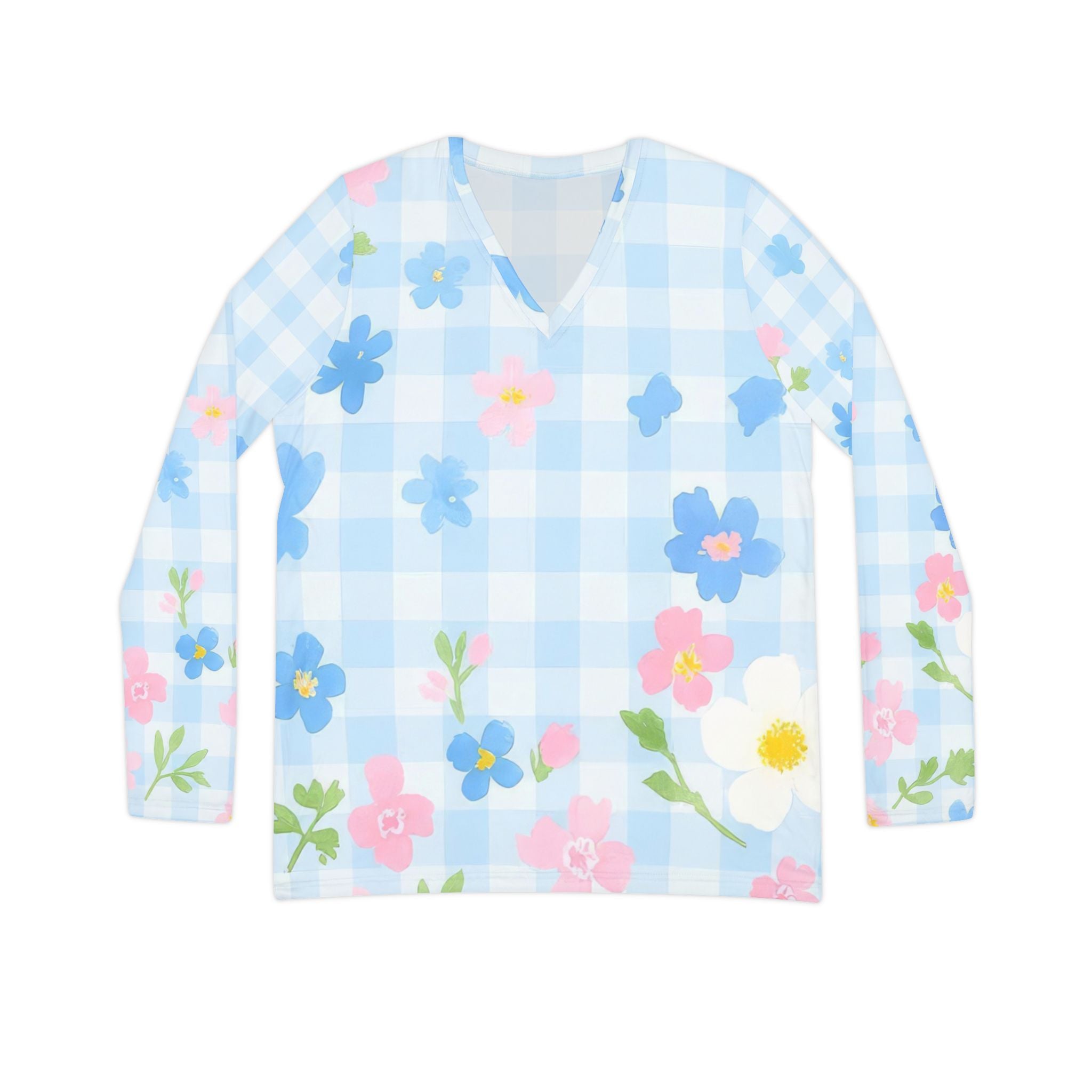 Women's Long Sleeve V-neck Shirt (AOP)