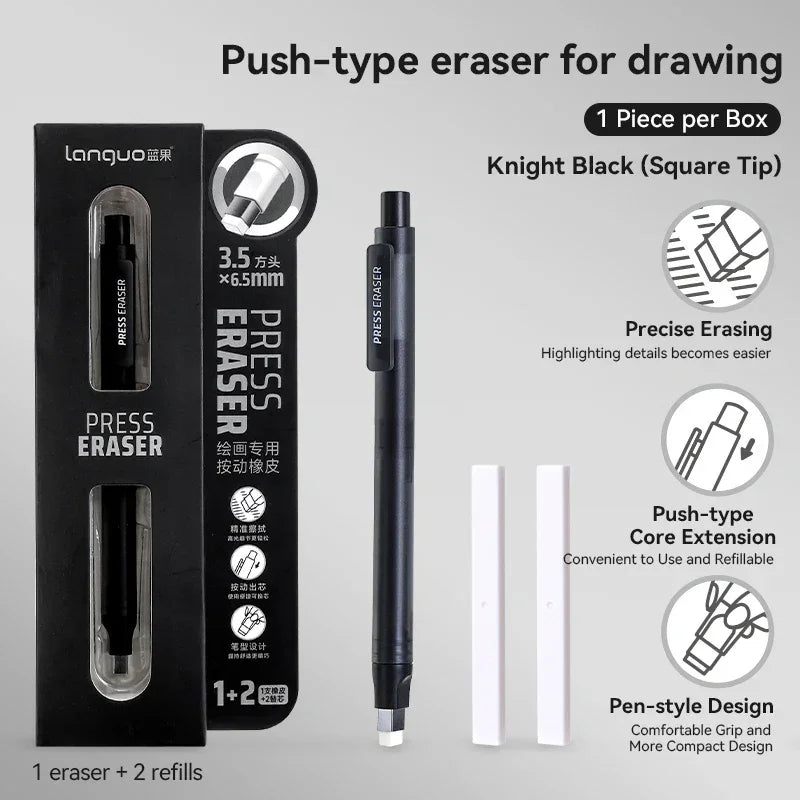 Buy The Best By Artsulli - Art is Long Life Short - Eraser Mechanical Rubber Refillable Pen Sketch Drawing Press Retractable Pencil