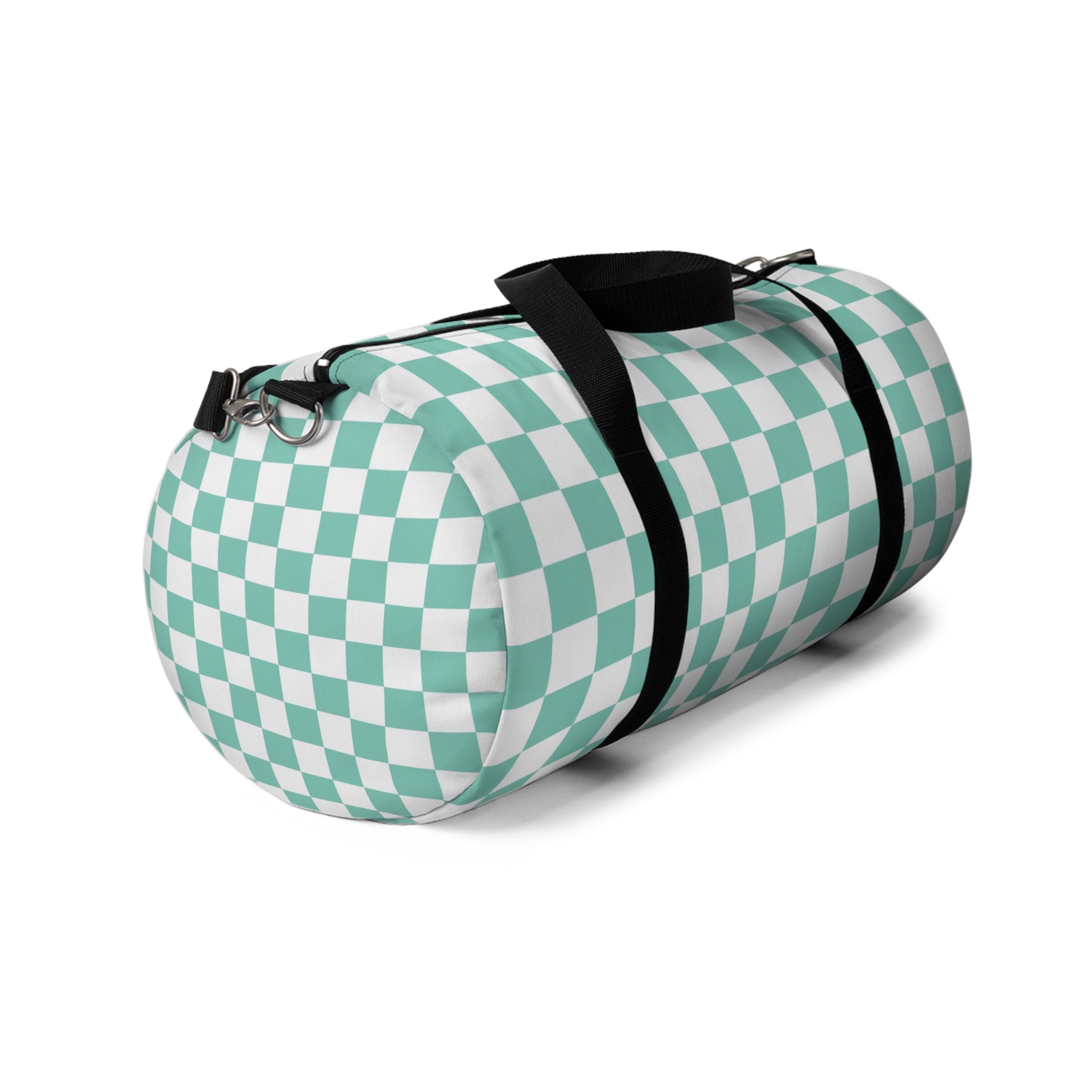 Checkerboard Light Green Duffel Bag, Artsulli - Art is Long, Life is Short, Bags, , , , , , , 
