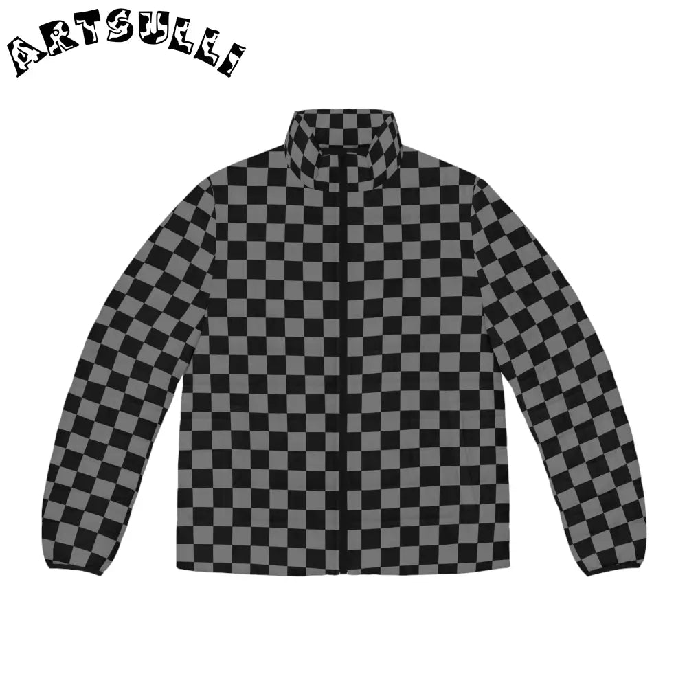 8K Void Surfer Men's Puffer Jacket (AOP), Artsulli - Art is Long, Life is Short, All Over Prints, Size, S, Color, Black zipper, , , 10275796736900217865