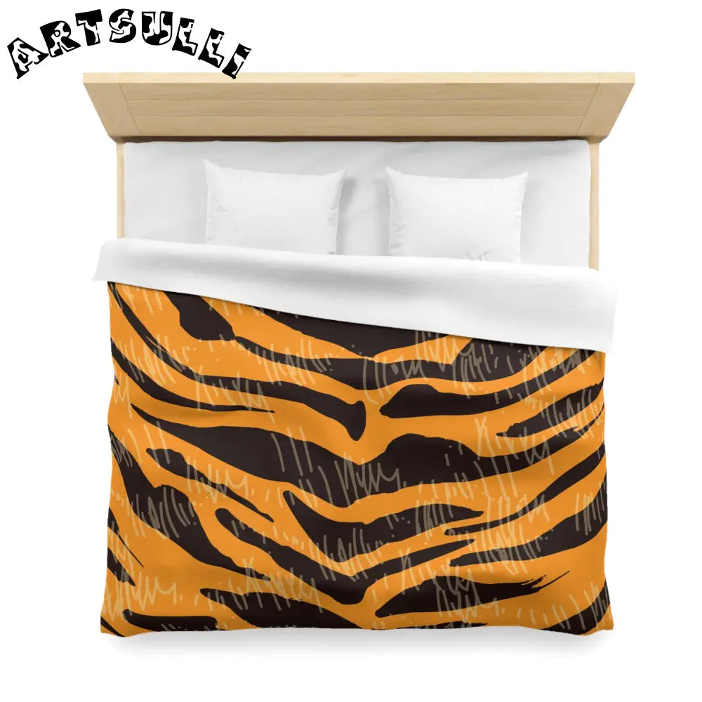 JAKKOUTTHEBXX Tiger Scratches Orange & Black Microfiber Duvet Cover