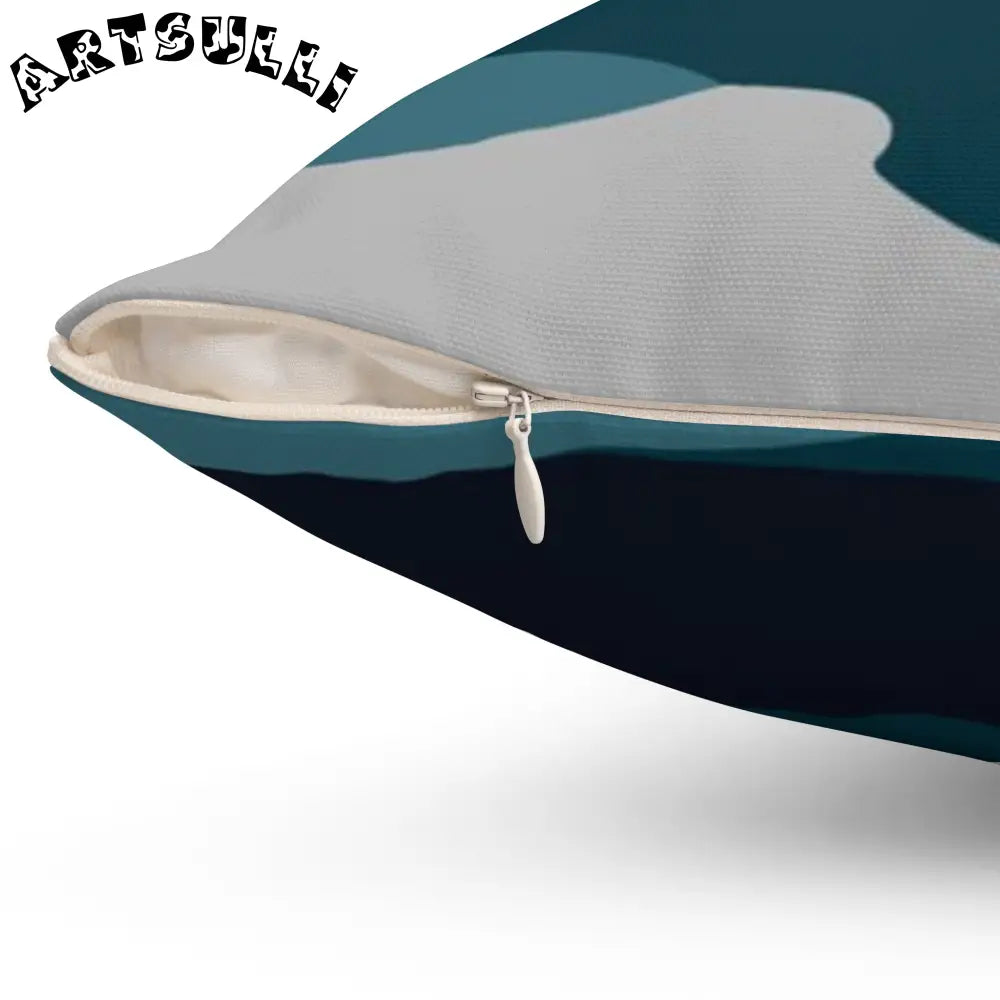 JAKKOUTTHEBXX Blue Camouflage Spun Polyester Square Pillow