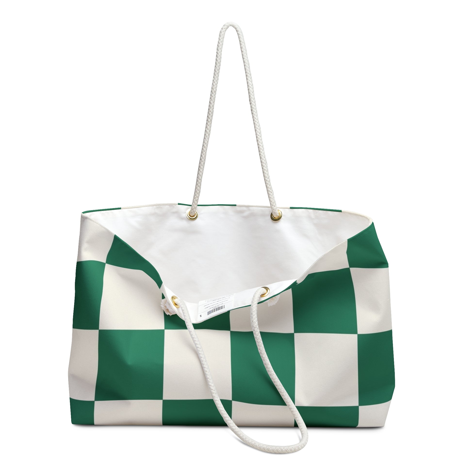 Checkerboard Dark Green Weekender Bag, Artsulli - Art is Long, Life is Short, Bags, , , , , , , 