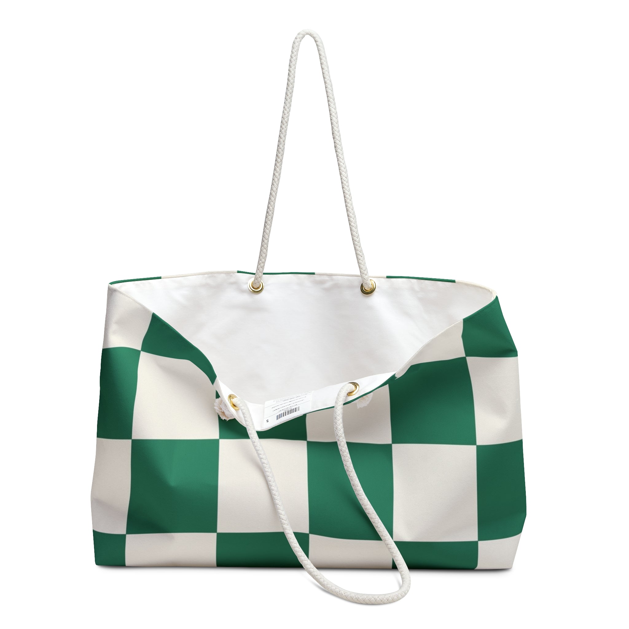 Checkerboard Dark Green Weekender Bag, Artsulli - Art is Long, Life is Short, Bags, , , , , , , 