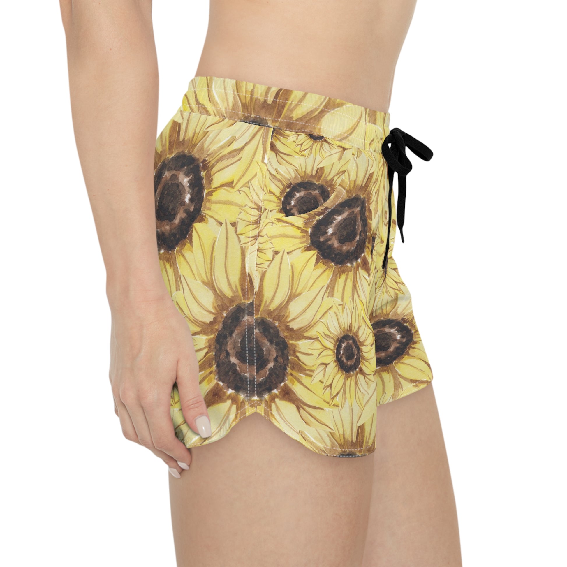 Retro Anime Sunflower Women's Casual Shorts (AOP), Artsulli - Art is Long, Life is Short, All Over Prints, , , , , , , 
