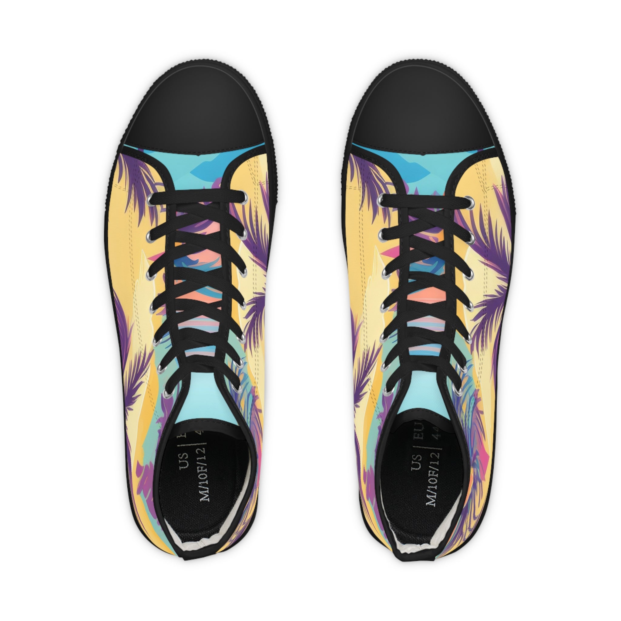 Sunset Paradise II  Men's High Top Sneakers, Artsulli - Art is Long, Life is Short, Shoes, , , , , , , 
