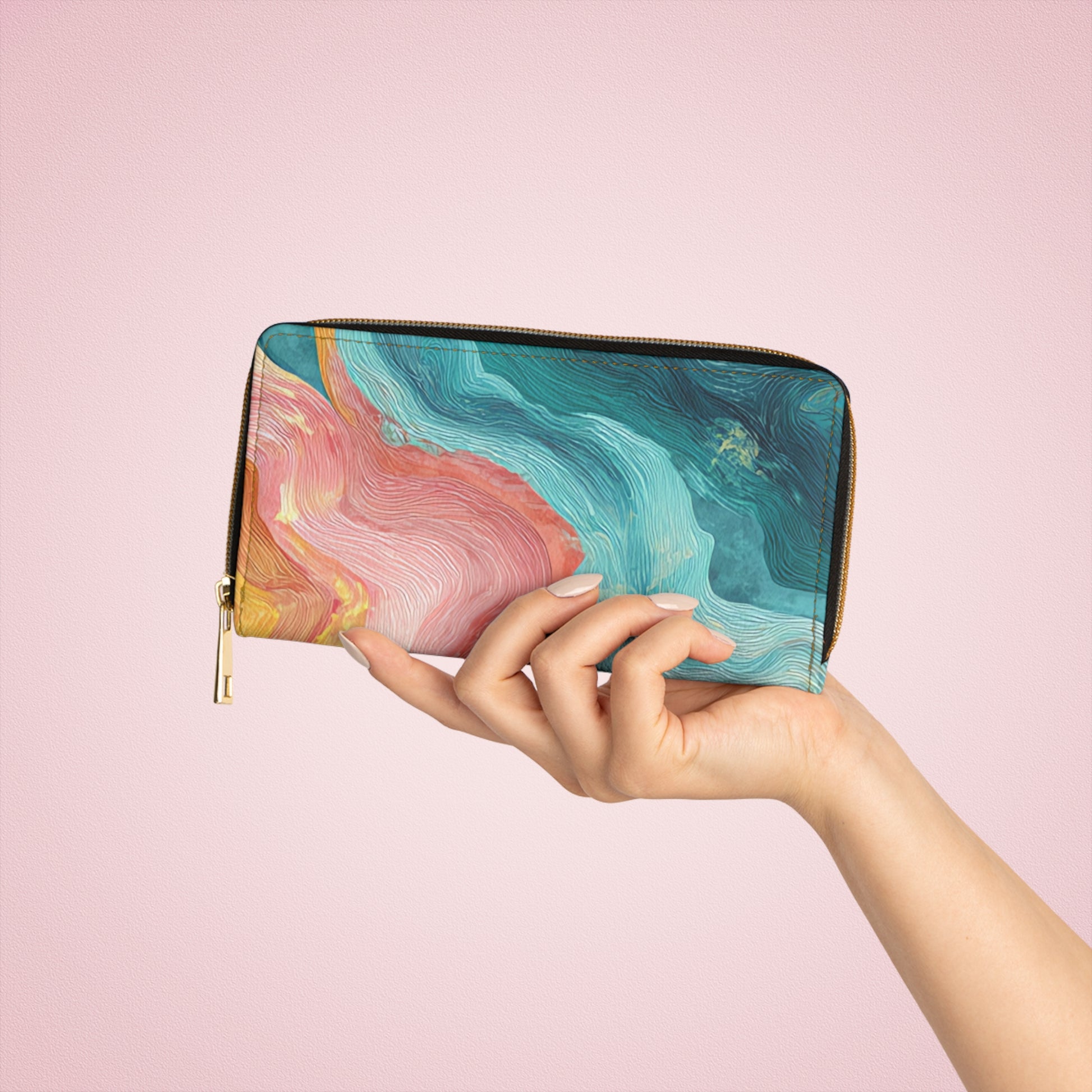 Liquid Marble Spill Zipper Wallet, Artsulli - Art is Long, Life is Short, Accessories, , , , , , , 