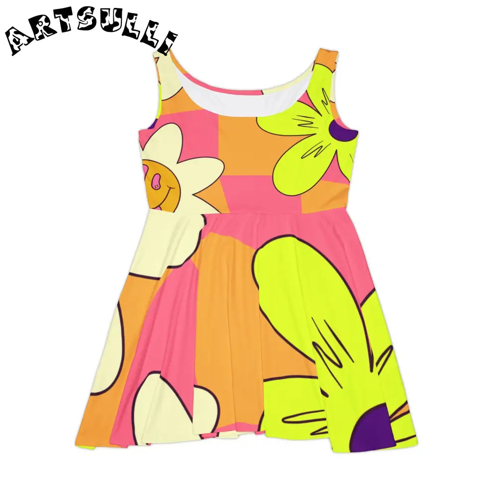 JAKKOUTTHEBXX Trippy Sour Face Rave Women’s Skater Dress (AOP)
