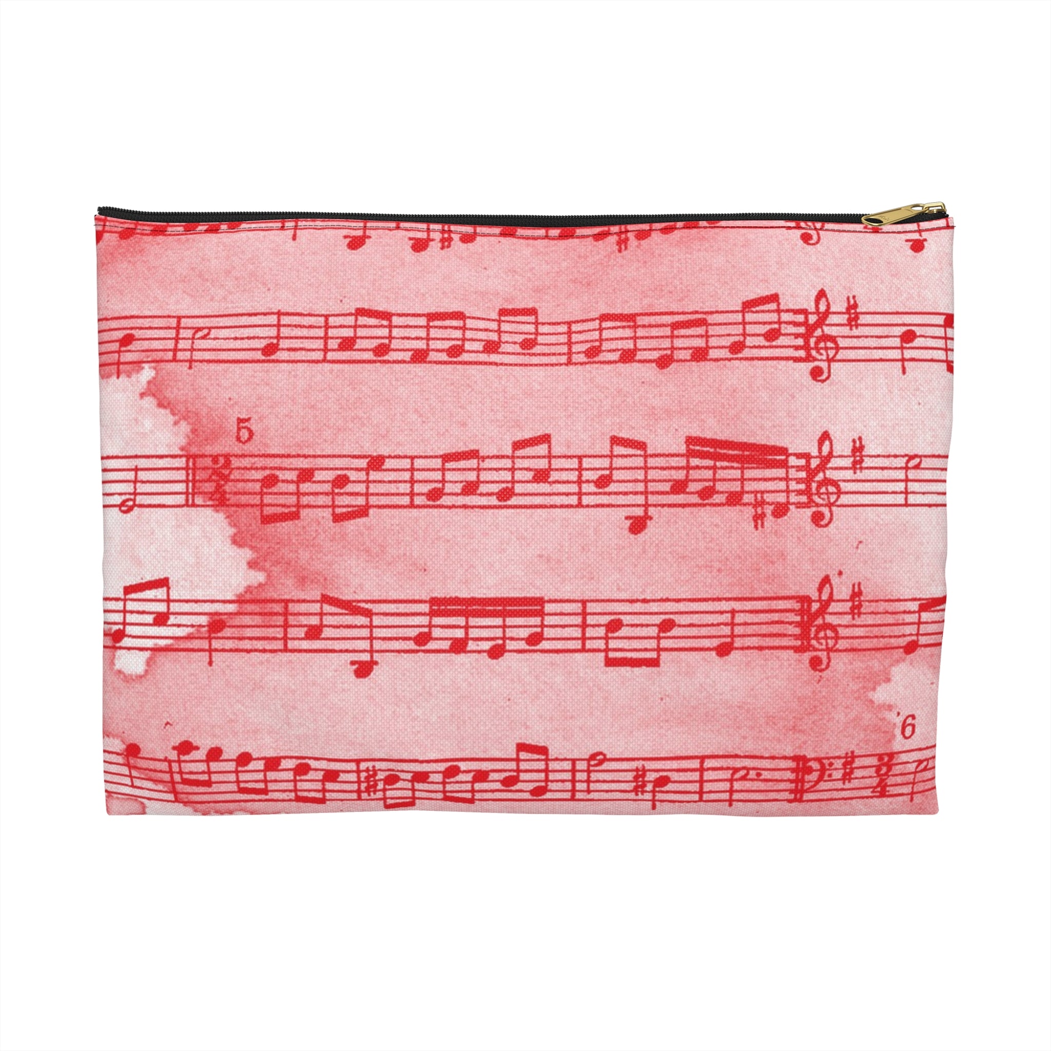 Drip Spill Type Beat Sheet Music Red Accessory Pouch, Artsulli - Art is Long, Life is Short, Bags, Size, Large, Color, Black zipper, , , 26000346439995360580
