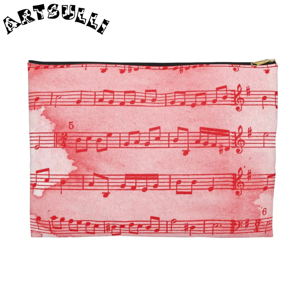 JAKKOUTTHEBXX Red Musical Note Zippered Pouch 2025