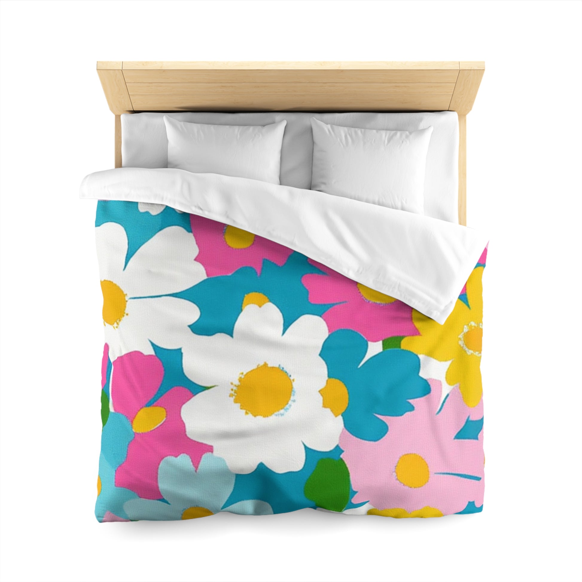 Flowers Multi-Color Microfiber Duvet Cover, Artsulli - Art is Long, Life is Short, Home Decor, , , , , , , 