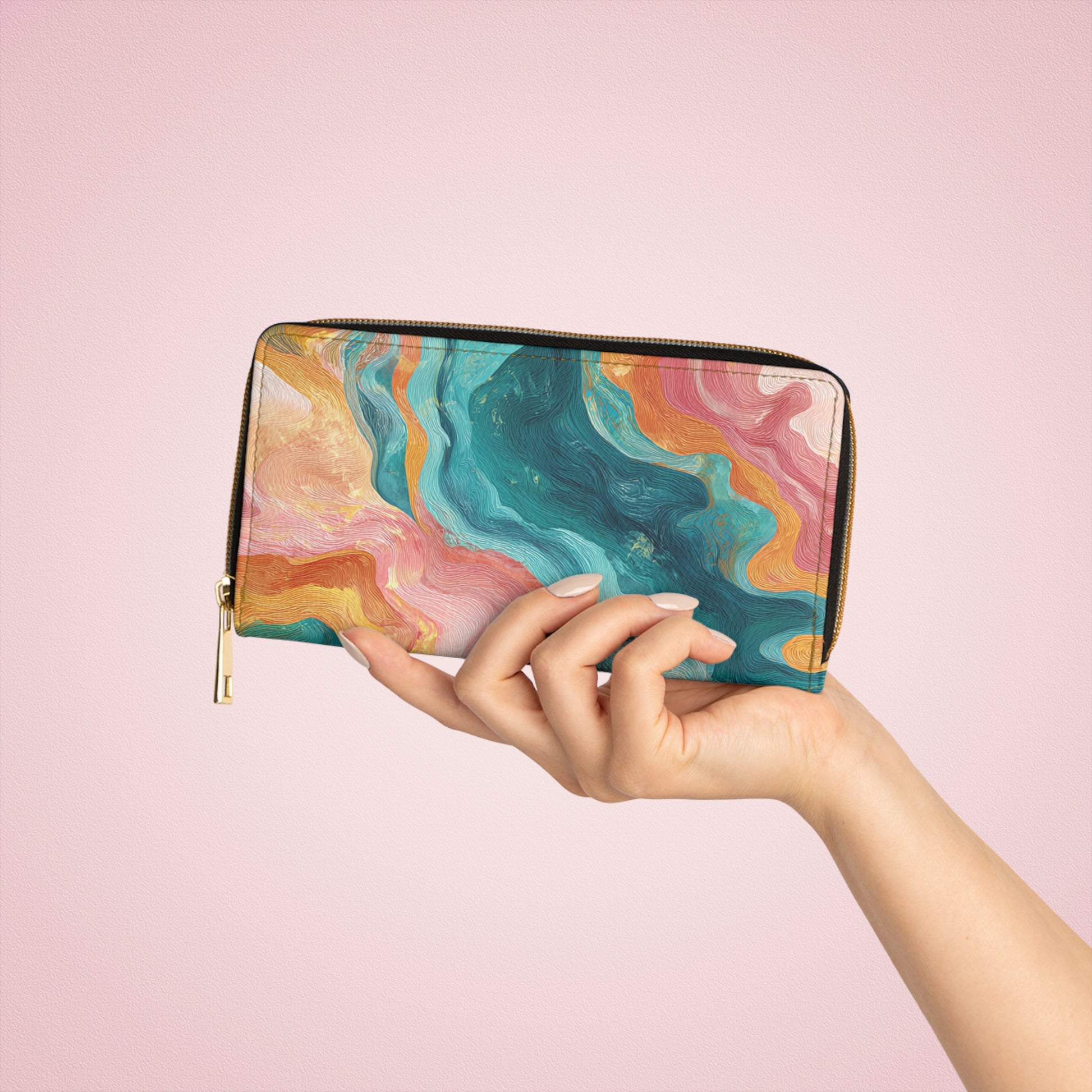 Liquid Marble Spill II Zipper Wallet, Artsulli - Art is Long, Life is Short, Accessories, , , , , , , 