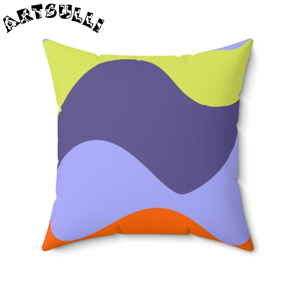 JAKKOUTTHEBXX Waves Red and Blue Spun Polyester Square Pillow