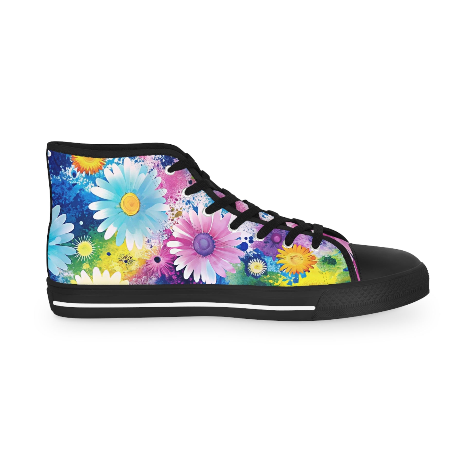 Magical Flower Explosion II Multi-Color Men's High Top Sneakers, Artsulli - Art is Long, Life is Short, Shoes, , , , , , , 