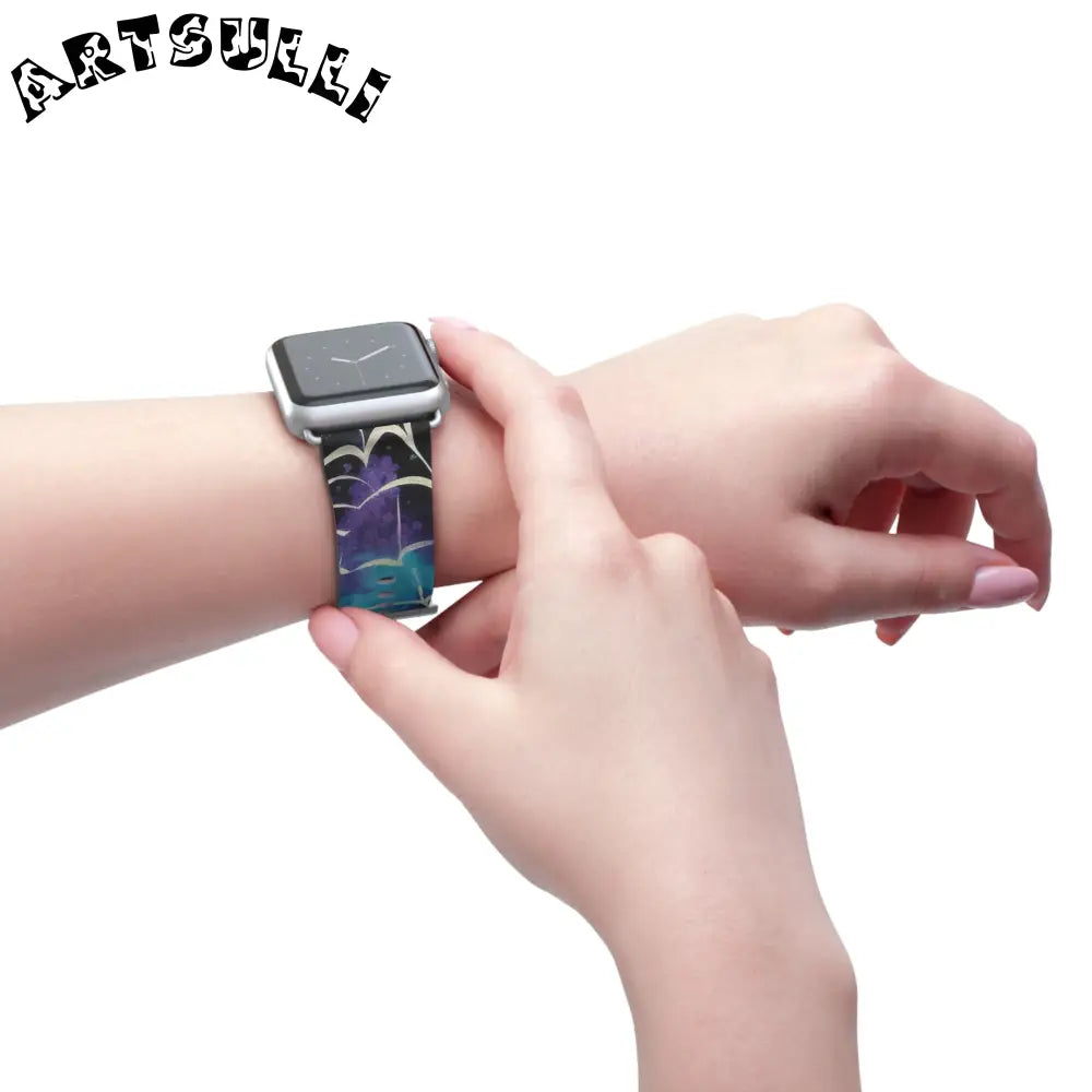 JAKKOUTTHEBXX Colorful Spider Web Faux Leather Watch Band 2025
