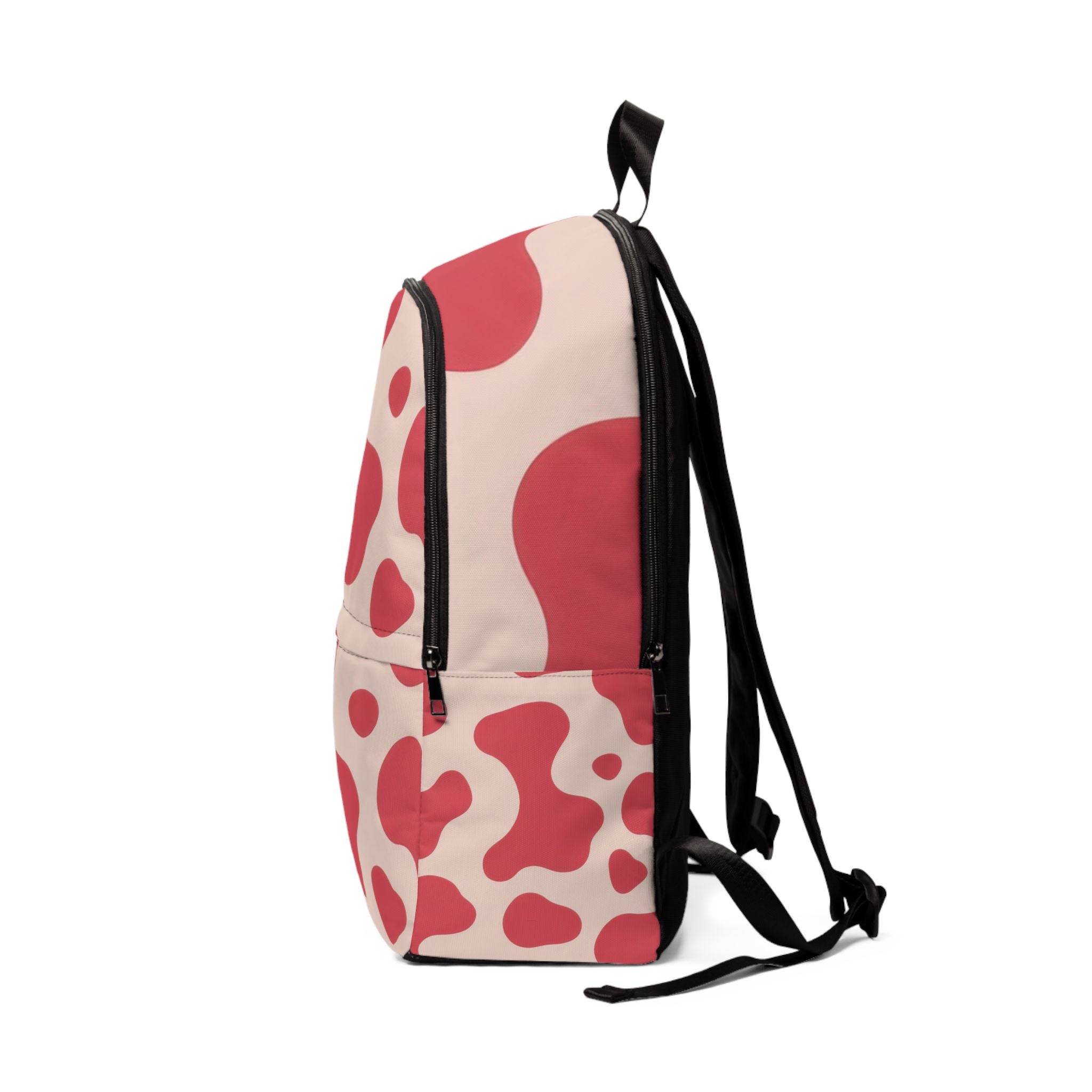 Red Jungle Cow Unisex Fabric Backpack, Artsulli - Art is Long, Life is Short, Bags, , , , , , , 
